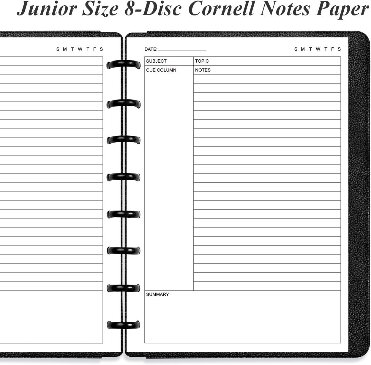 Junior Size Cornell Notes Filler Paper – A5 TUL Custom Note-Taking System 8 Disc