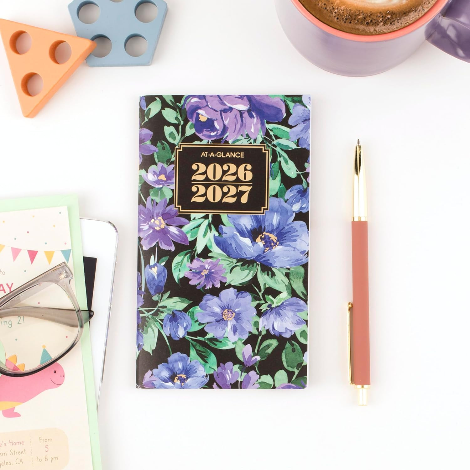 2026-2027 Planner, 2 Year Monthly Planner, 3.5″ x 6″, Pocket Size, BADGE, Floral