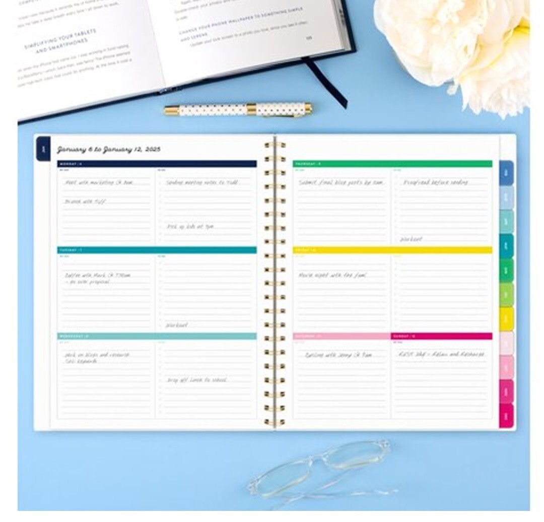 2025 Large AT-A-GLANCE Simplified Emily Ley Weekly Monthly Planner, Happy Stripe