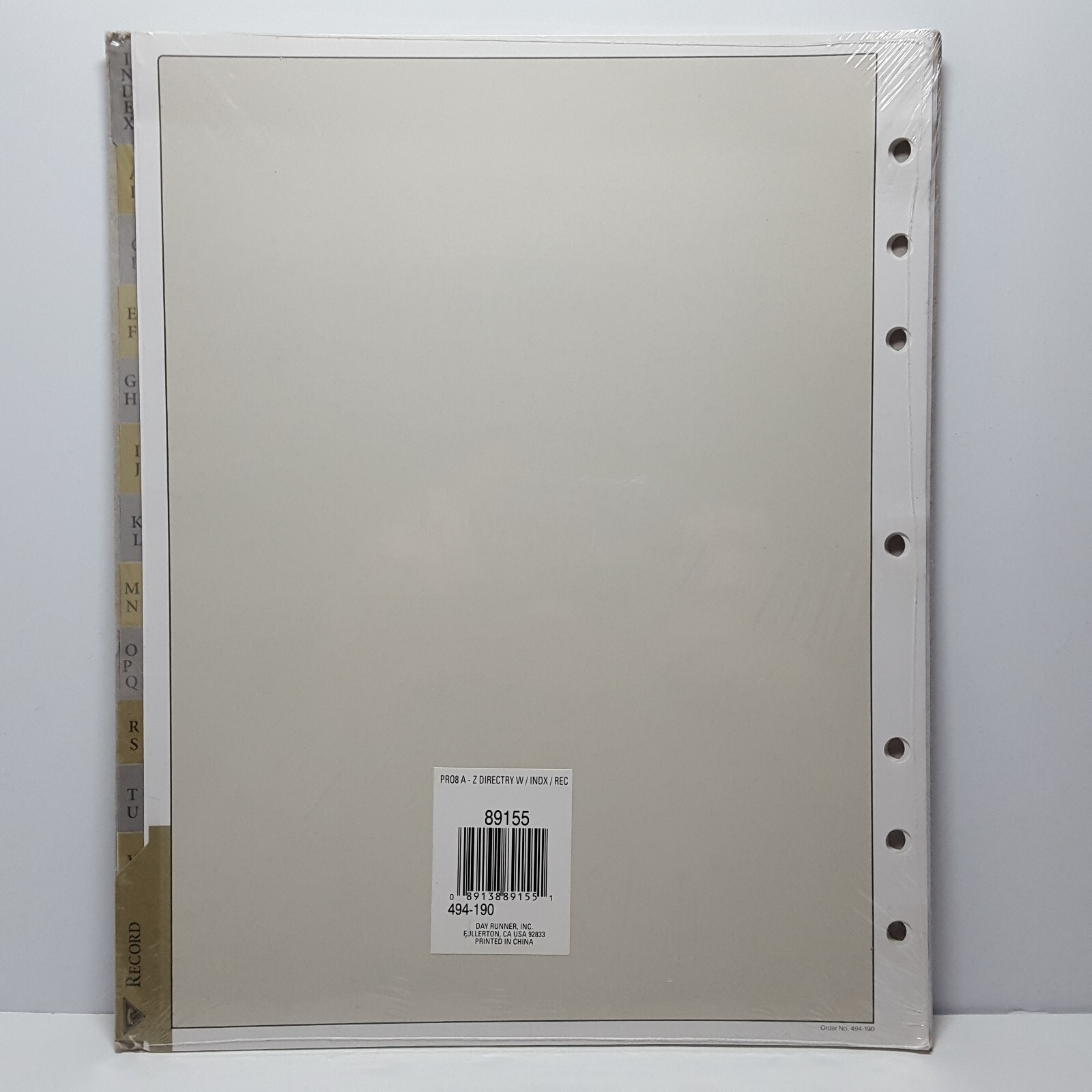 1996 NOS 8.5″ x 11″ DAY-RUNNER 14 Tabs A-Z Telephone Address Directory & Index