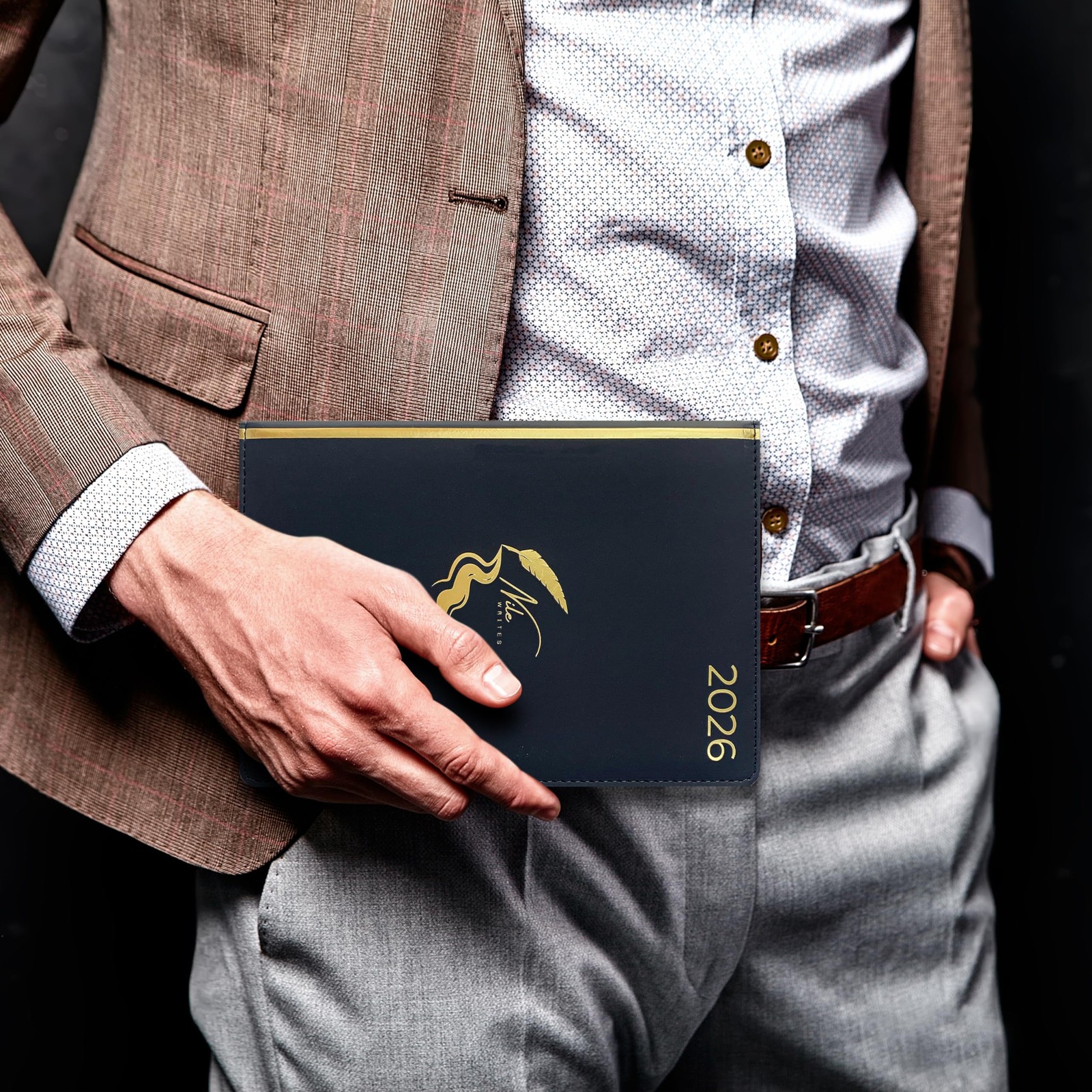 NILE WRITES 2026 Diary : A5 PU Leather 2026 Planner & Journal with A5, Black