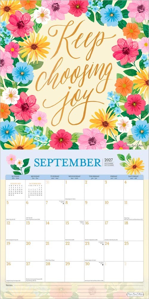 Bonnie Marcus OFFICIAL 2027 12×24″ (Hanging) Square Wall Calendar | Plastic-Free