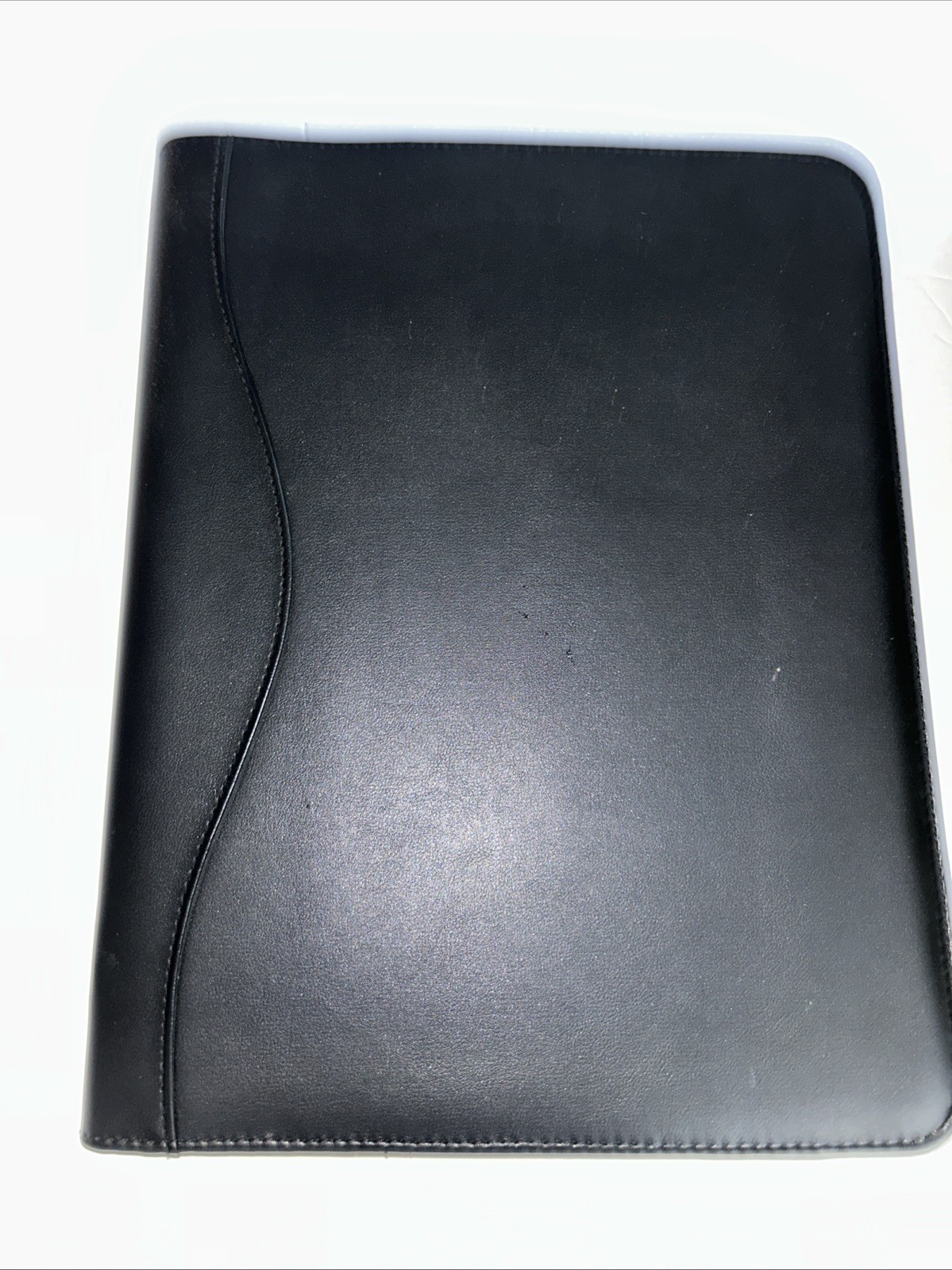 No Brand Leather Portfolio Folder Card Holder Business Organizer with Zipper