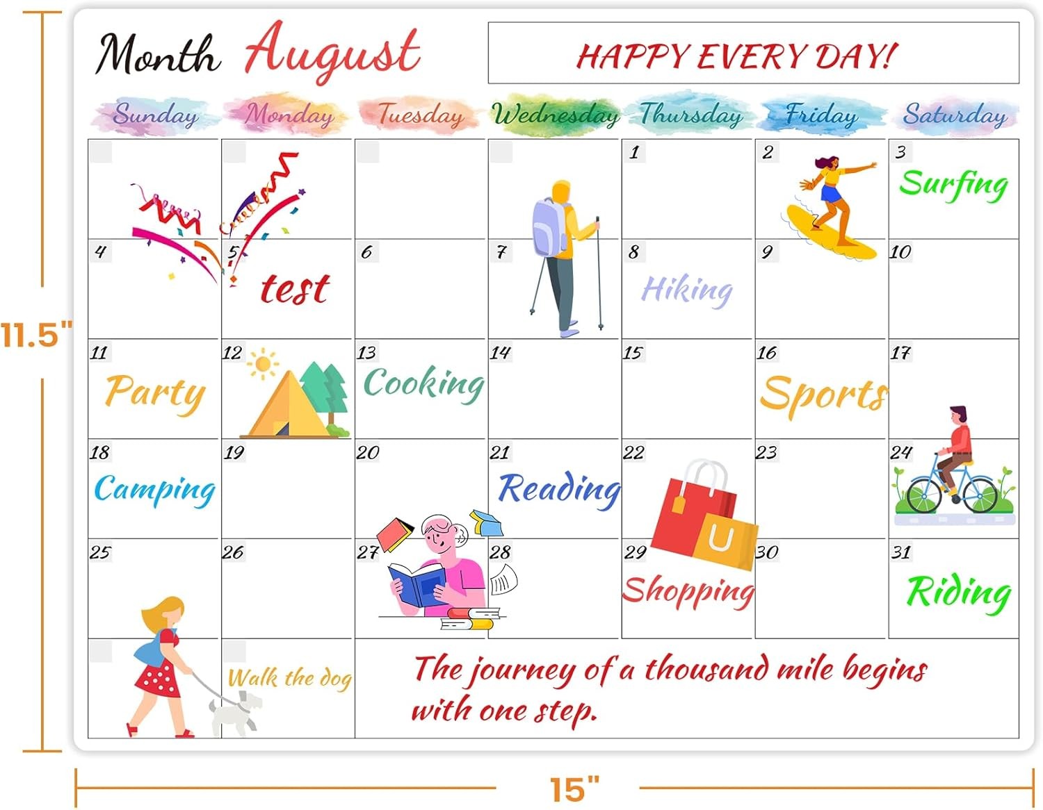 Dry Erase Magnetic Monthly Calendar Whiteboard With Weekly Planner For Fridge