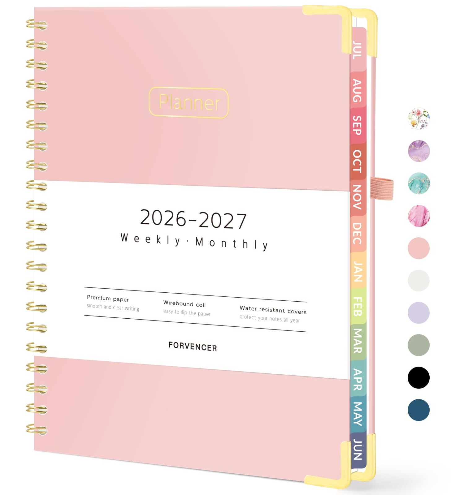 Forvencer Academic Planner 2026-2027, 8.5″x11″ (Jul 2026 – Jun 2027), Pink