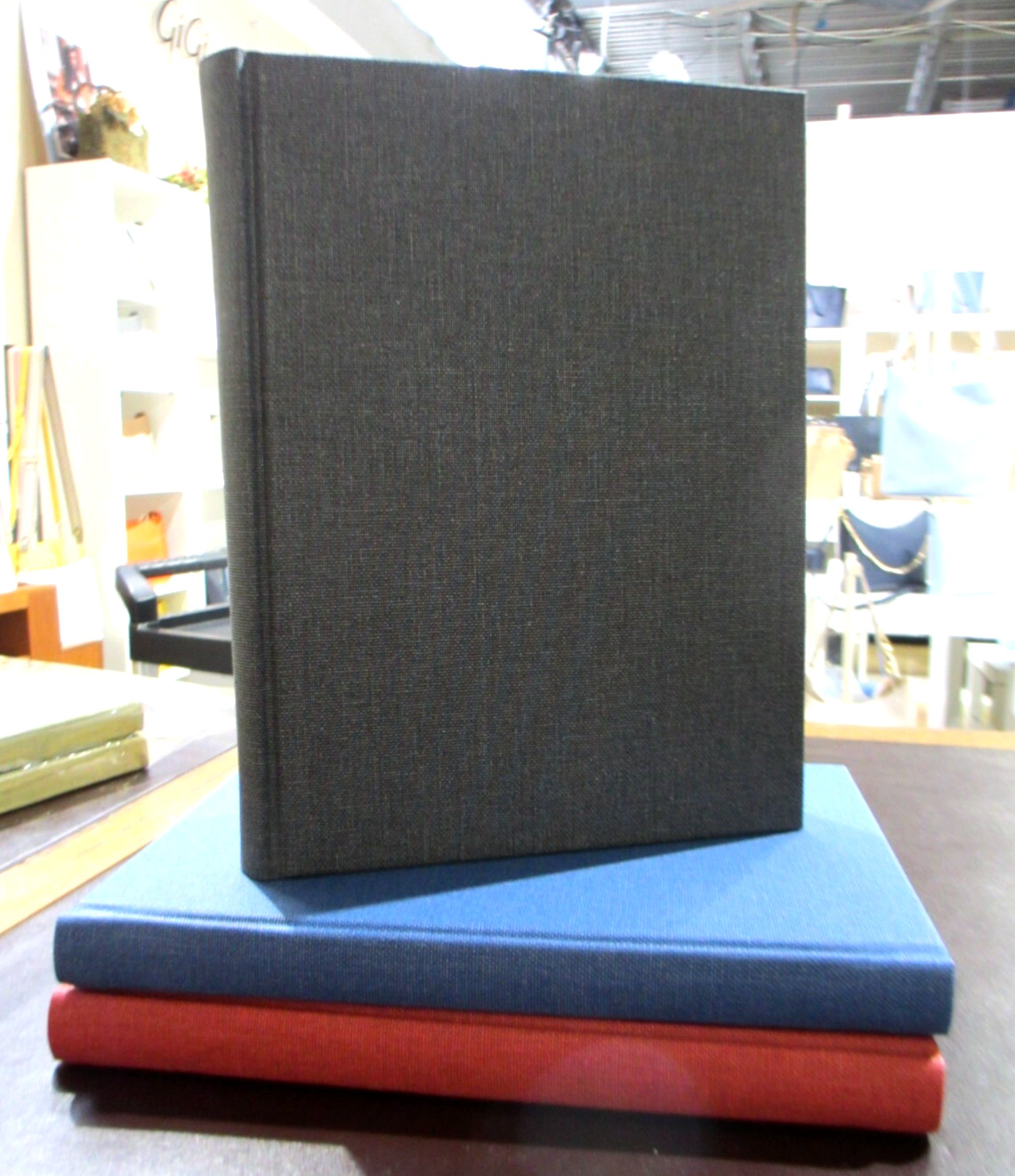 Graph Lined Pages Fabric Hardcover 9″ Journal Graphic Image BLACK
