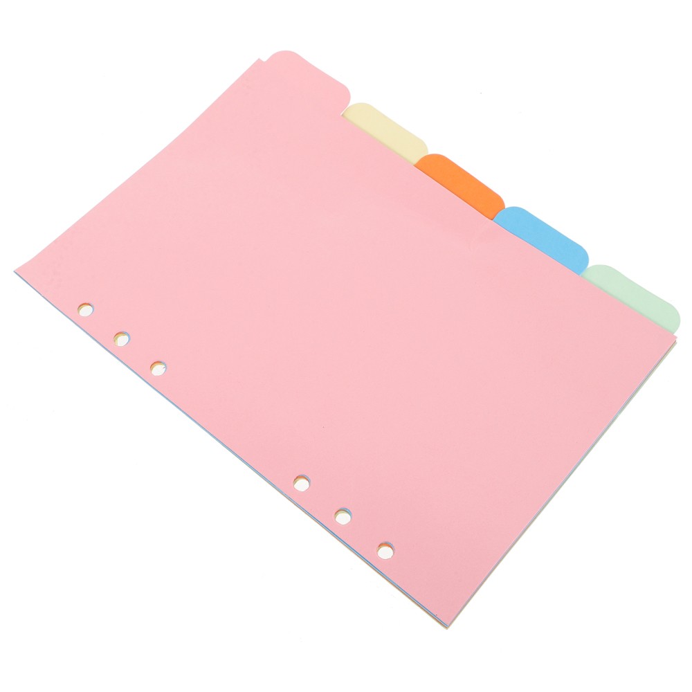 STOBOK A5 Binder Tabs Plastic Divider Set Notebook Dividers 6-Holes Sorter Tabs