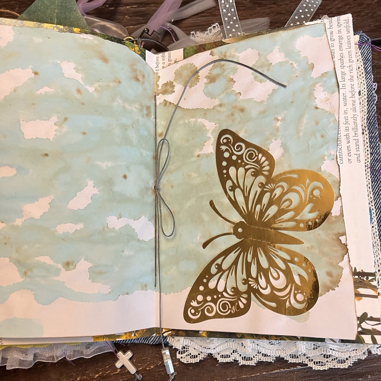 Junk Journal Floral Faith Christian Boho Denim Cottage Core 3 Sig Softcover