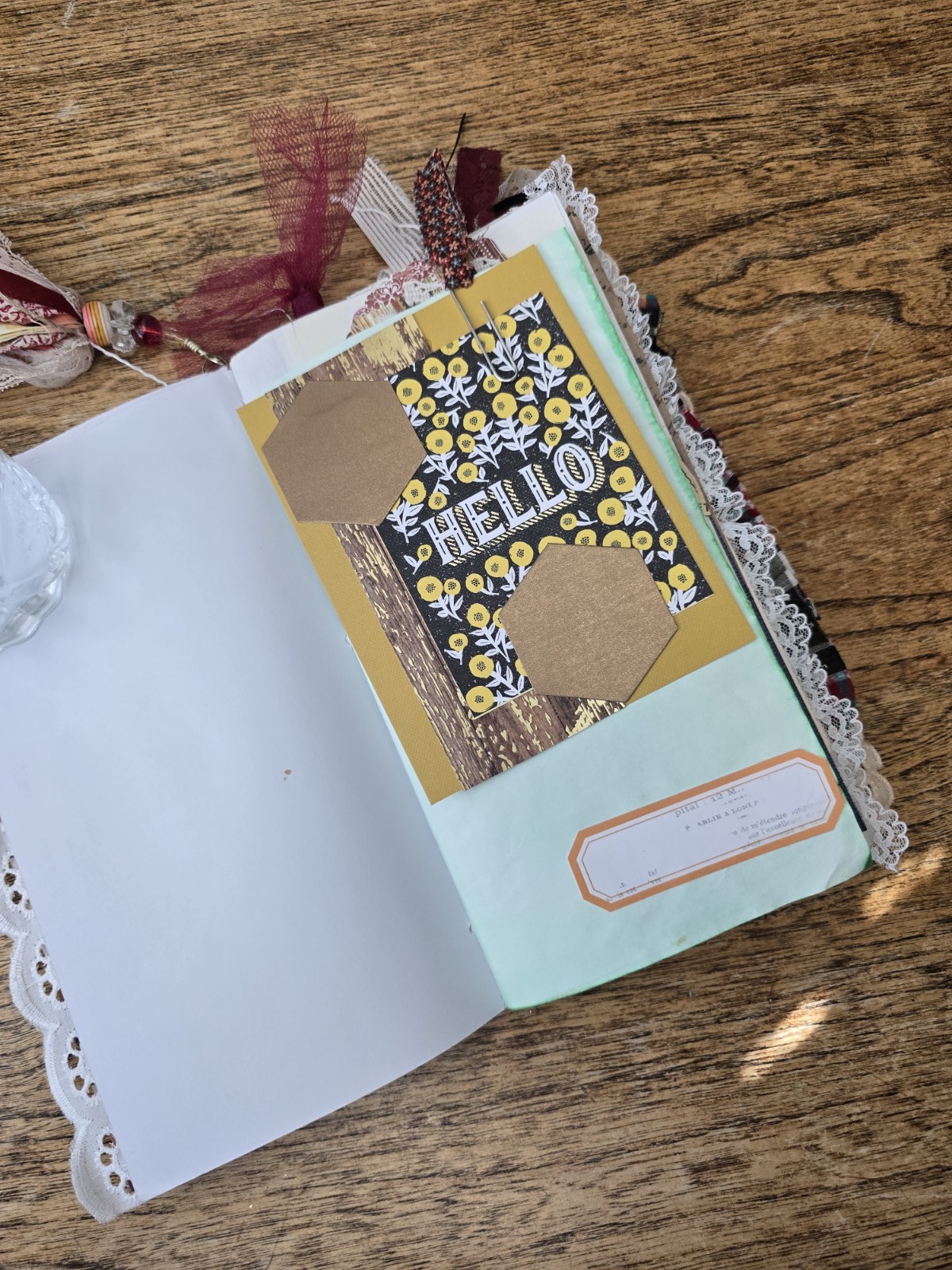 Hello fall handmade junk journal, Mixed Paper Art Journal, Premade Scrapbook