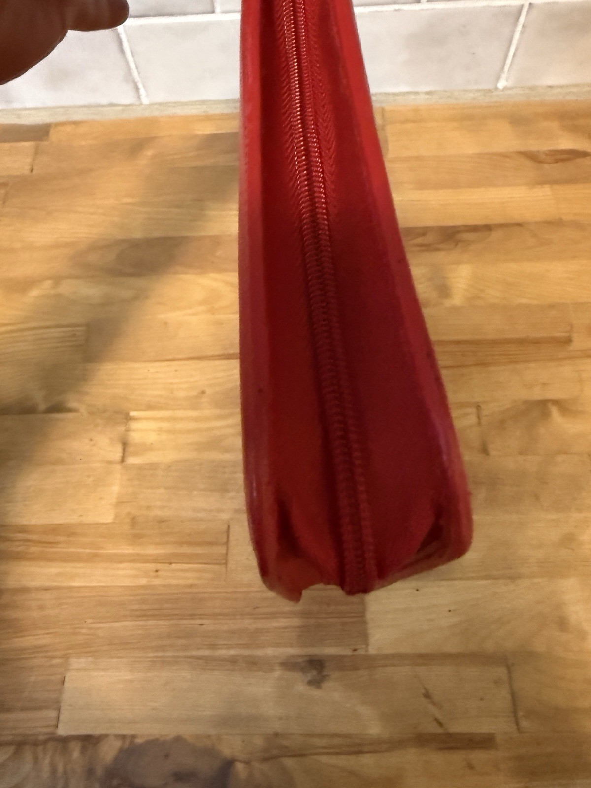 Levenger Red Leather Zip Around Portfolio Padfolio Organizer Letter Size EUC