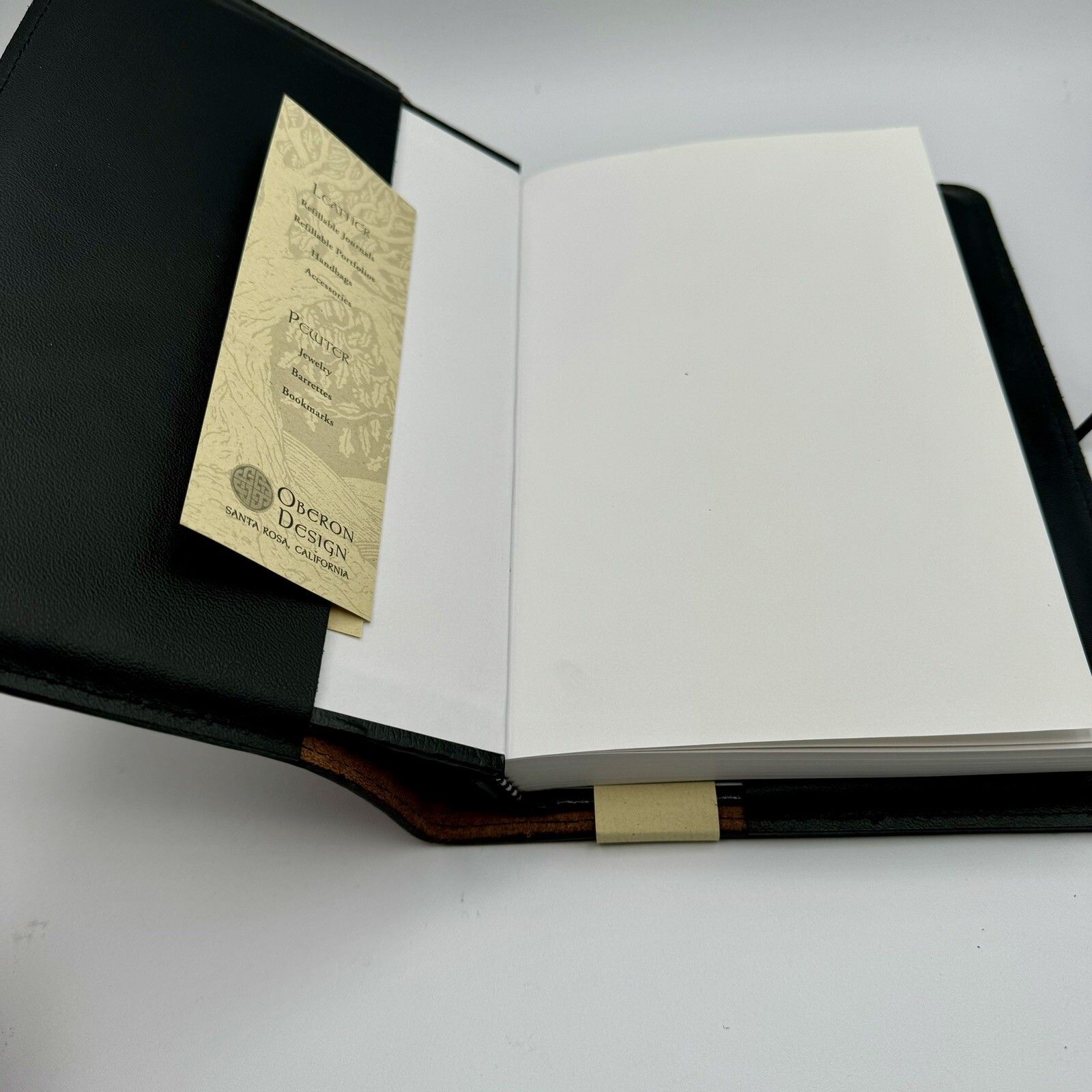 Oberon Design Genuine Leather Refillable Journal Cover w/ Hardbound Blank Insert