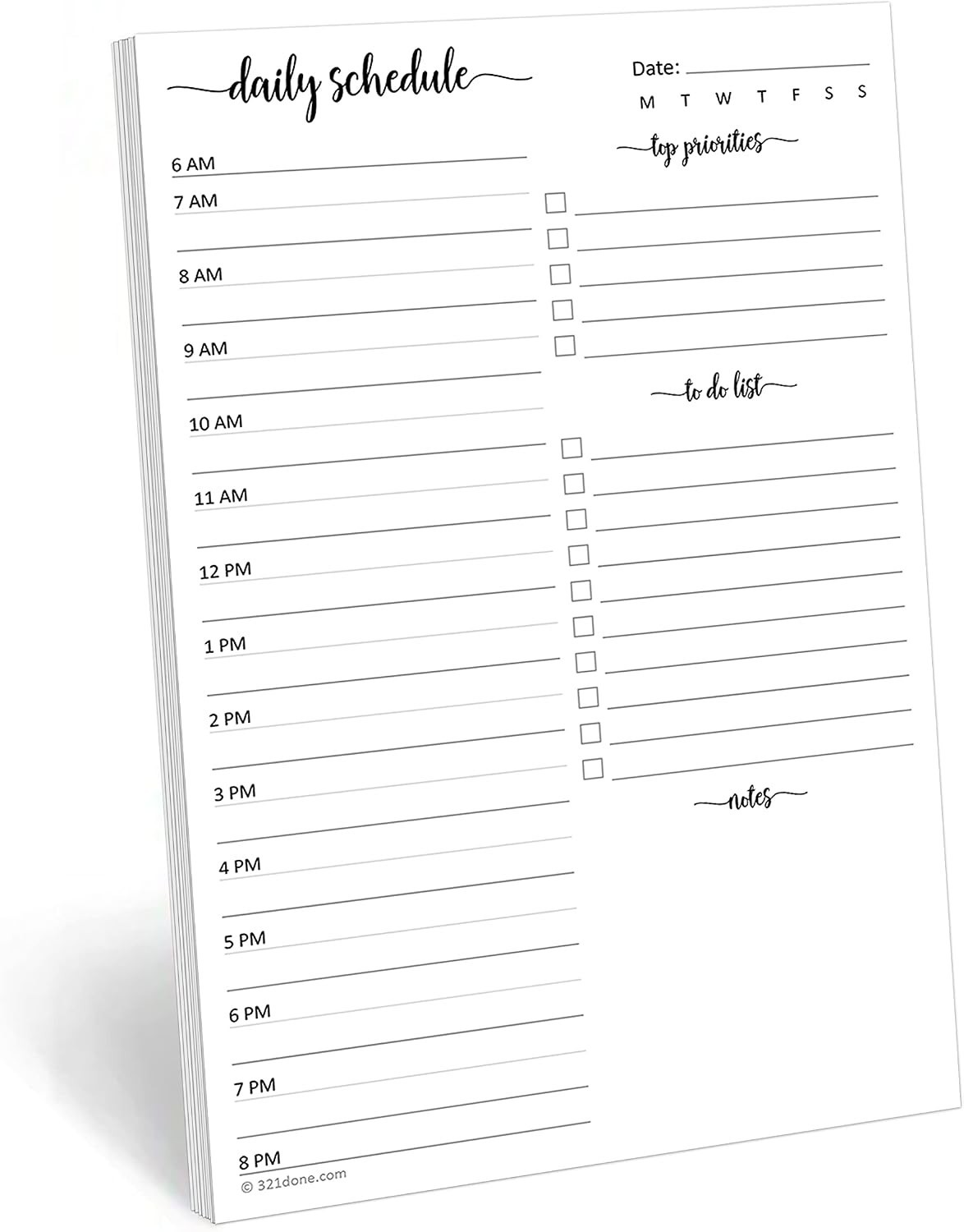 Made in USA: 5.5″ x 8.5″ Hourly Planner & Task Checklist – For Organized Days