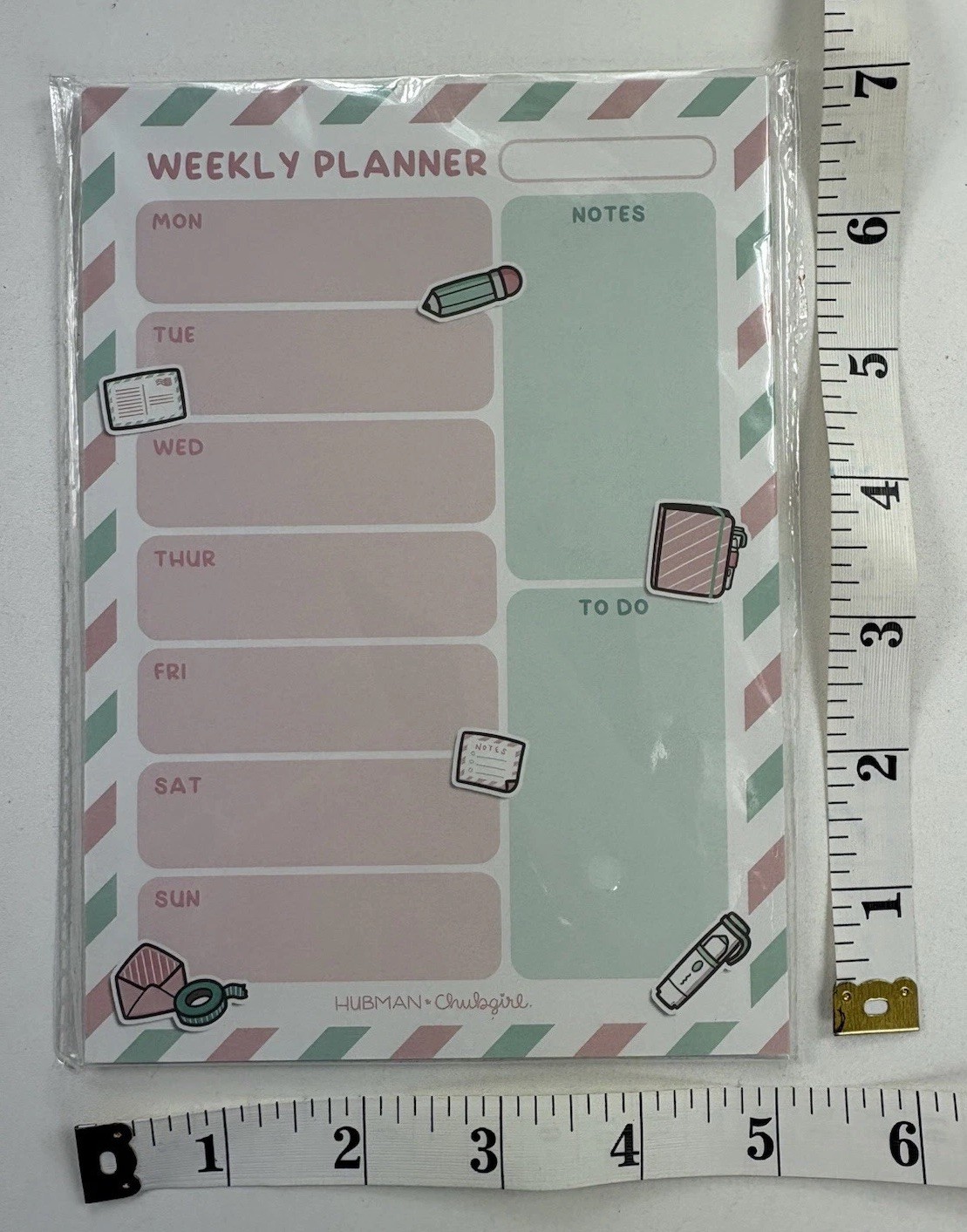 Hubman Chubgirl Happy Mail Acrylic Frame + Shaker Charm + Weekly Planner Pad