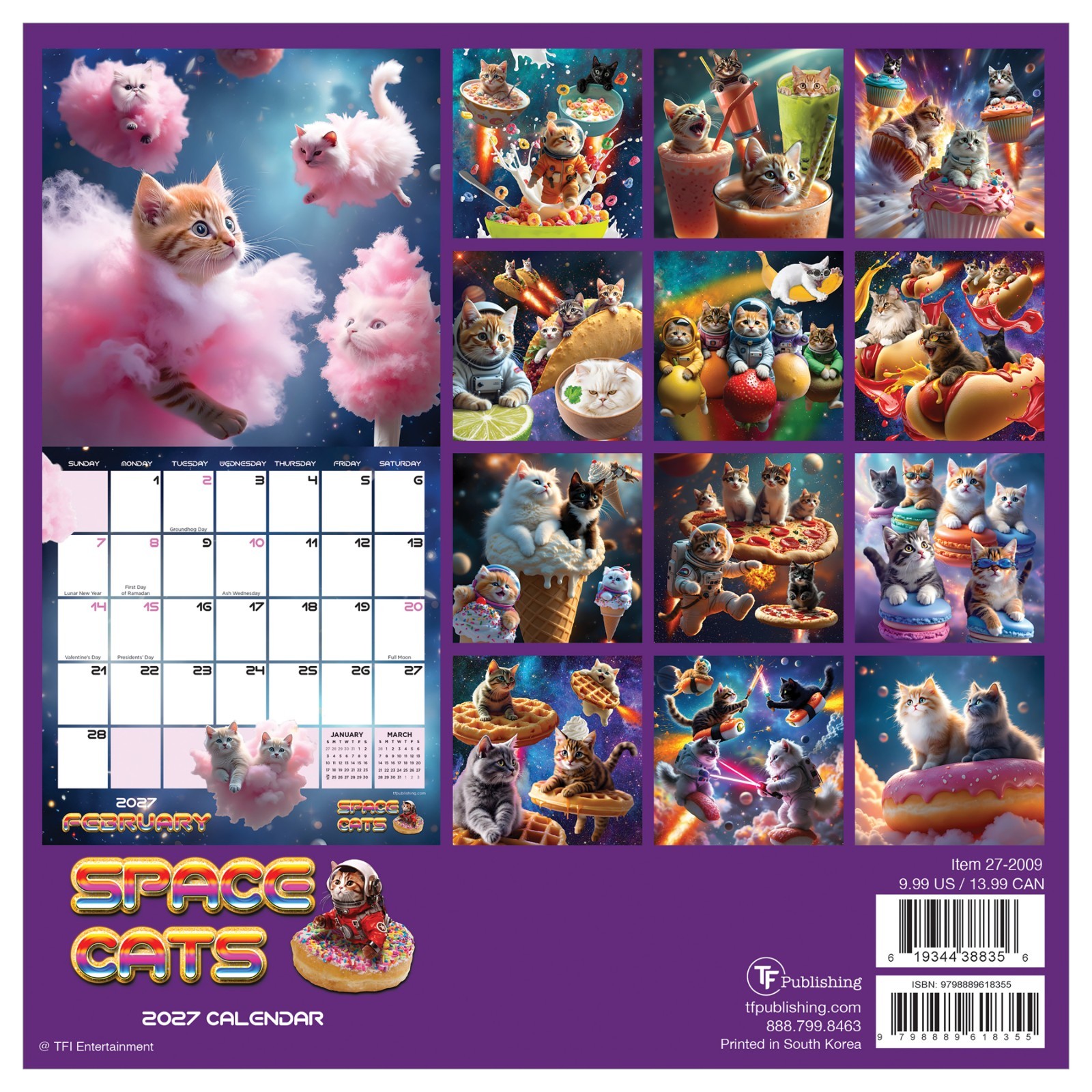 2027 Space Cats Mini Calendar
