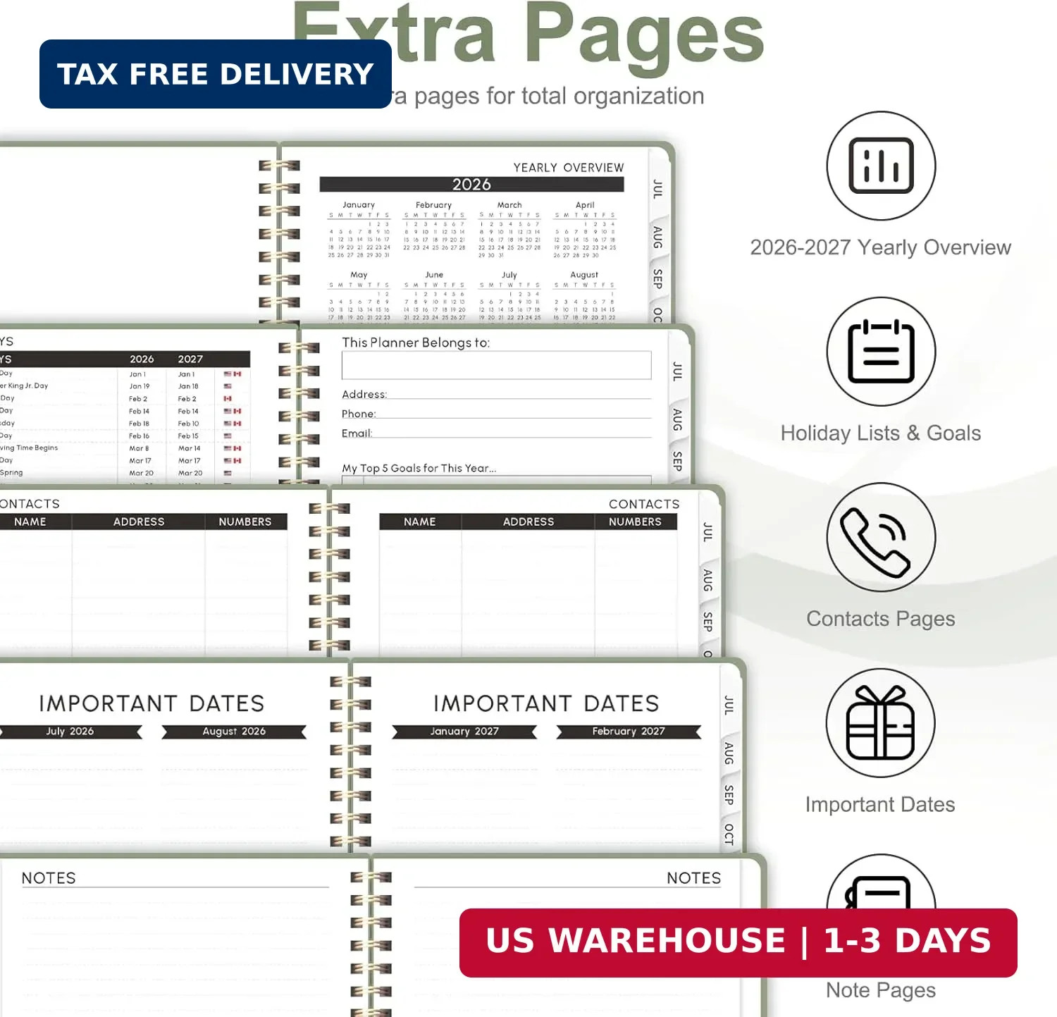 Planner 2026-2027, Academic Weekly and Monthly Calendar Planner, July 2026 – Jun