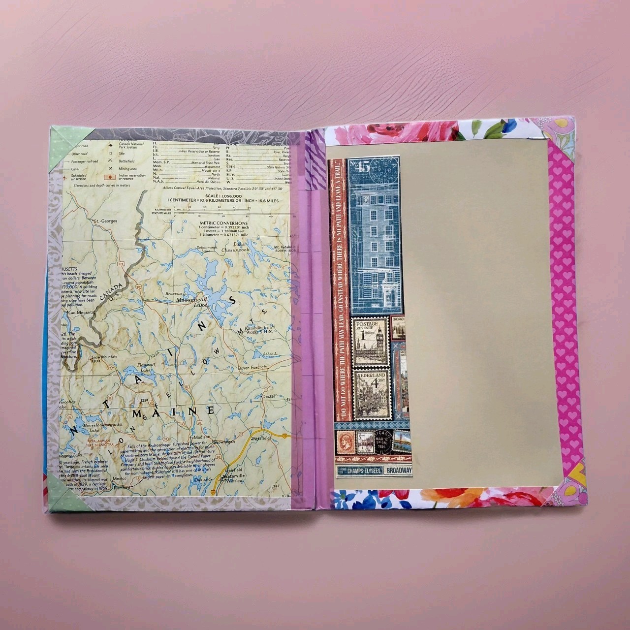Vintage Theme Naked Journal 32 pages for Memories, Travel Log or Mementos (qs)