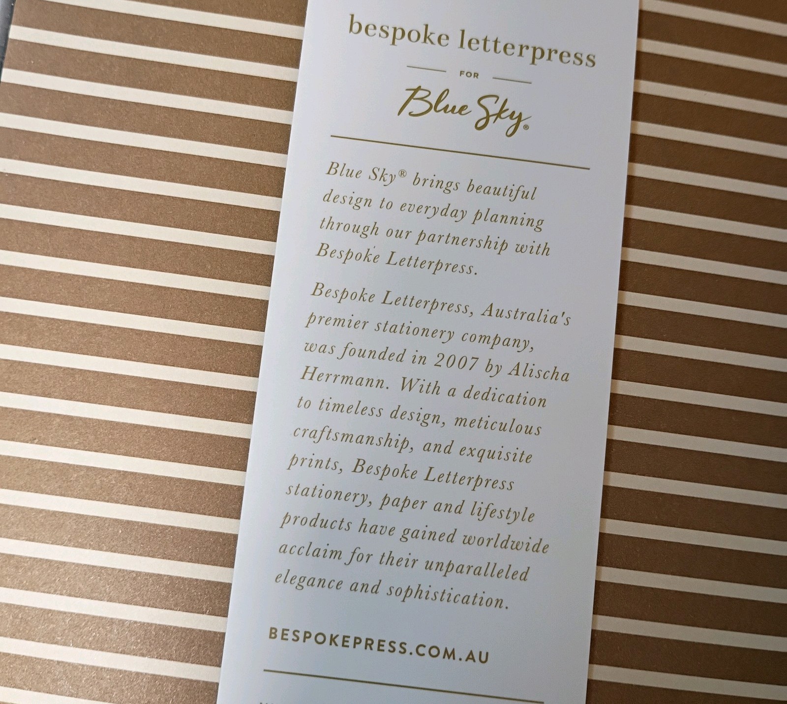 2026 Bespoke Letterpress – Blue Sky Bespoke Letterpress Planning Calendar 156220