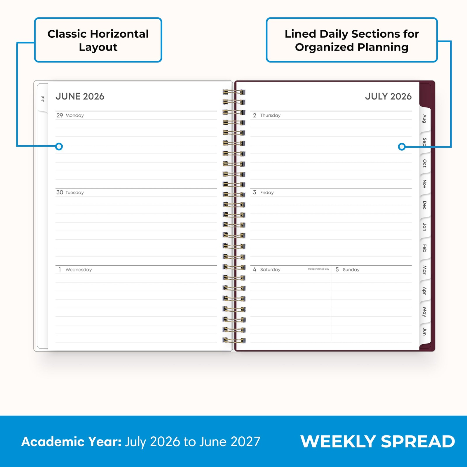Blue Sky 2026-2027 Weekly and Monthly 5.875″ x 8.625″, Mayla- 2026/2027