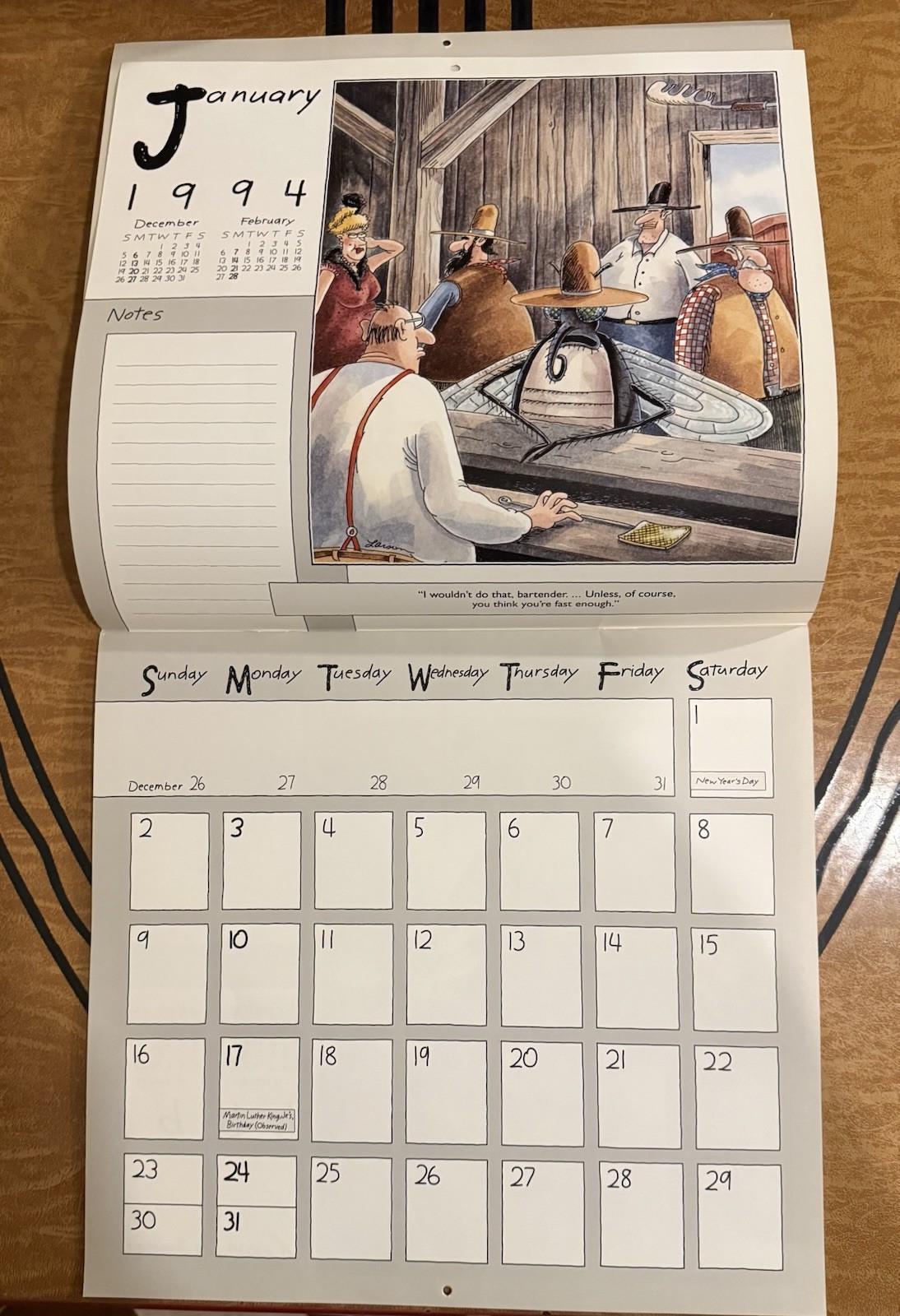 1994 THE FAR SIDE Vintage Wall Daily Calendar by Gary Larson MINT