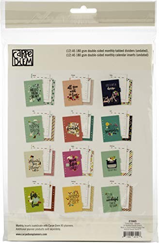 Double-Sided A5 Planner Inserts – Monthly Undated, Simple Stories Carpe Diem Sea