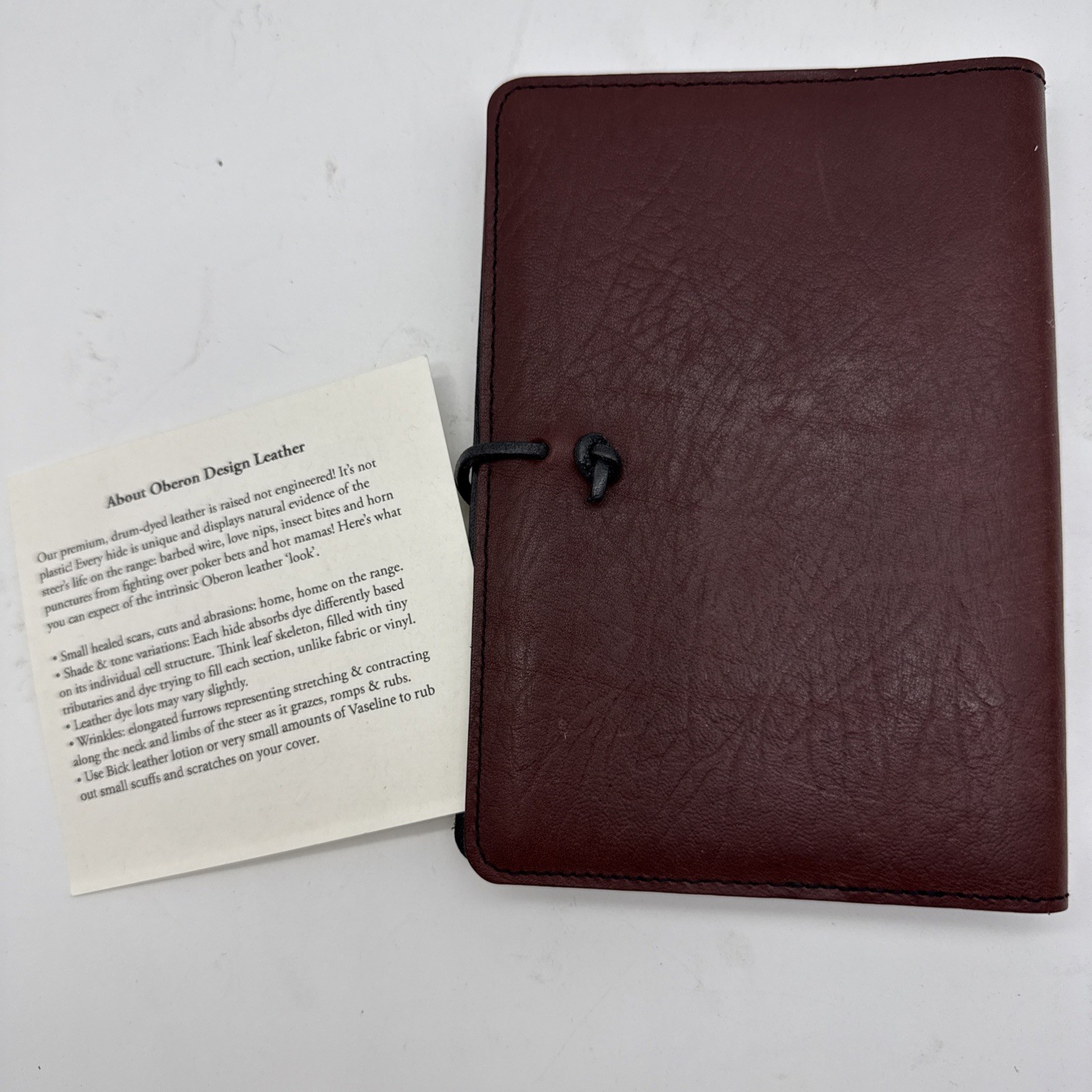 Oberon Celtic Oak Tooled Brown Leather Refillable Notebook Journal Cover 5”x7”