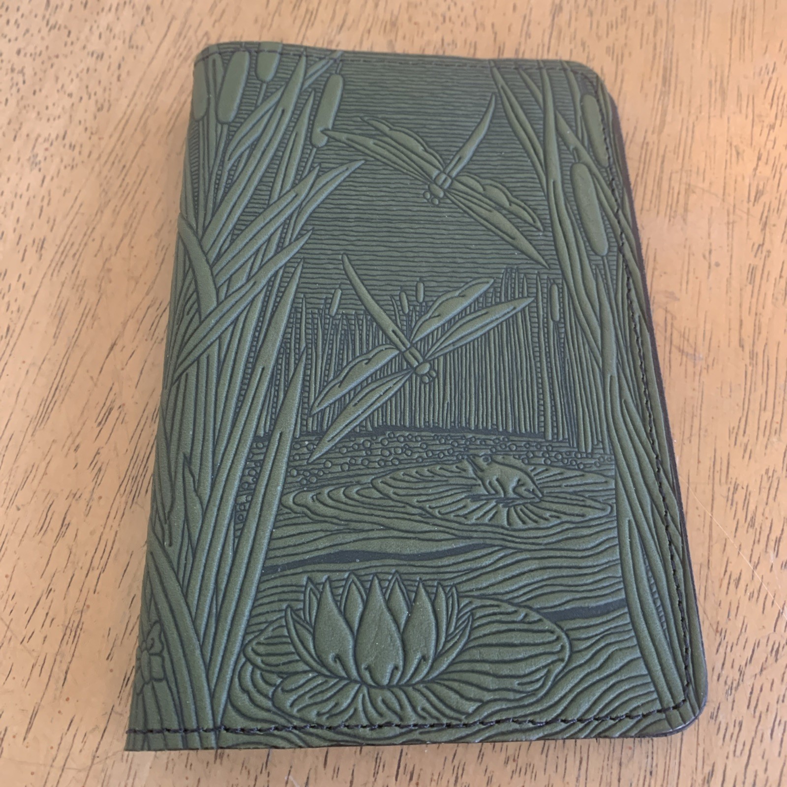 Oberon Design Pocket Notebook Cover, Dragonfly Pond 4 X 6.25”