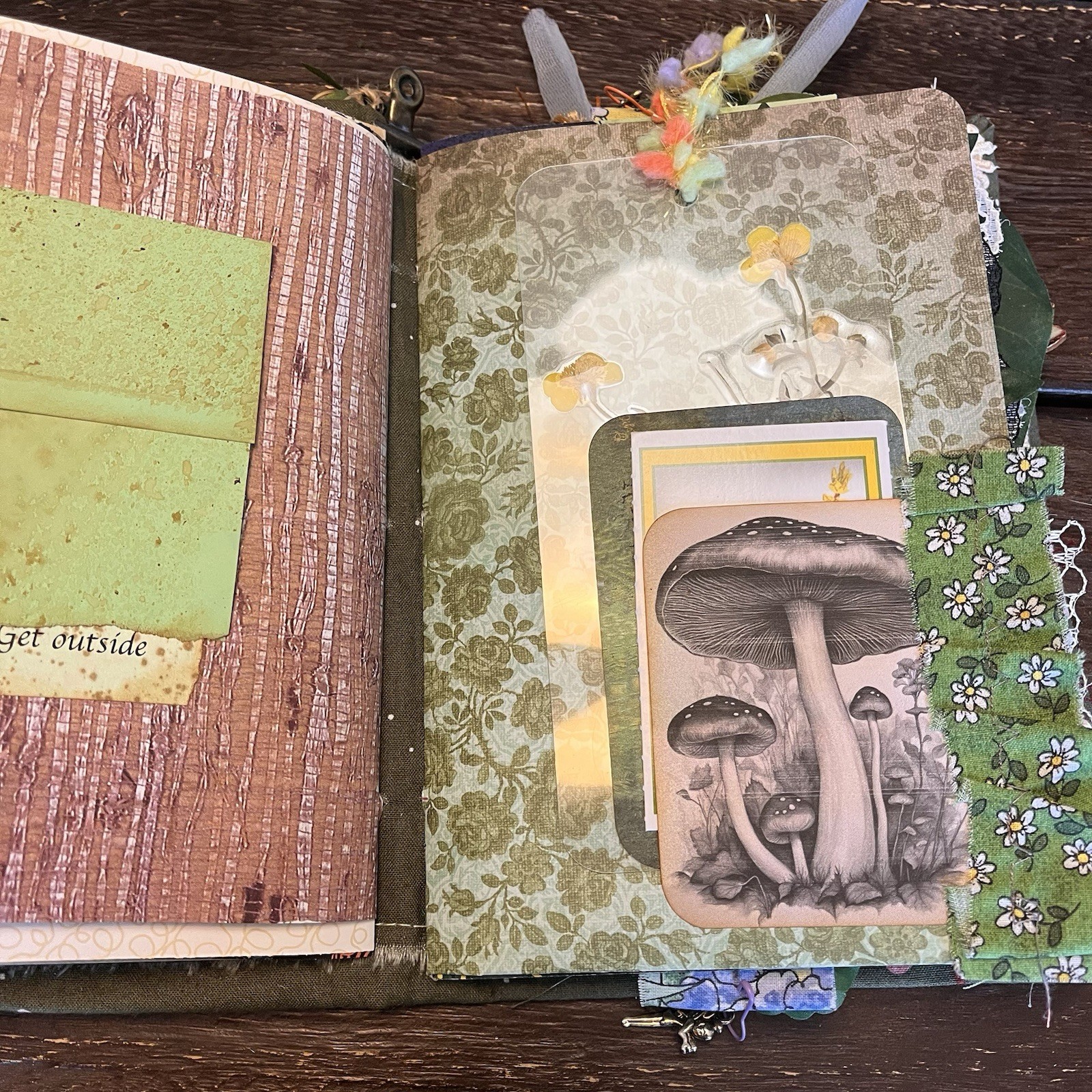 Mushroom Nature Junk Journal Woodland Softcover Decorated 3 Signatures