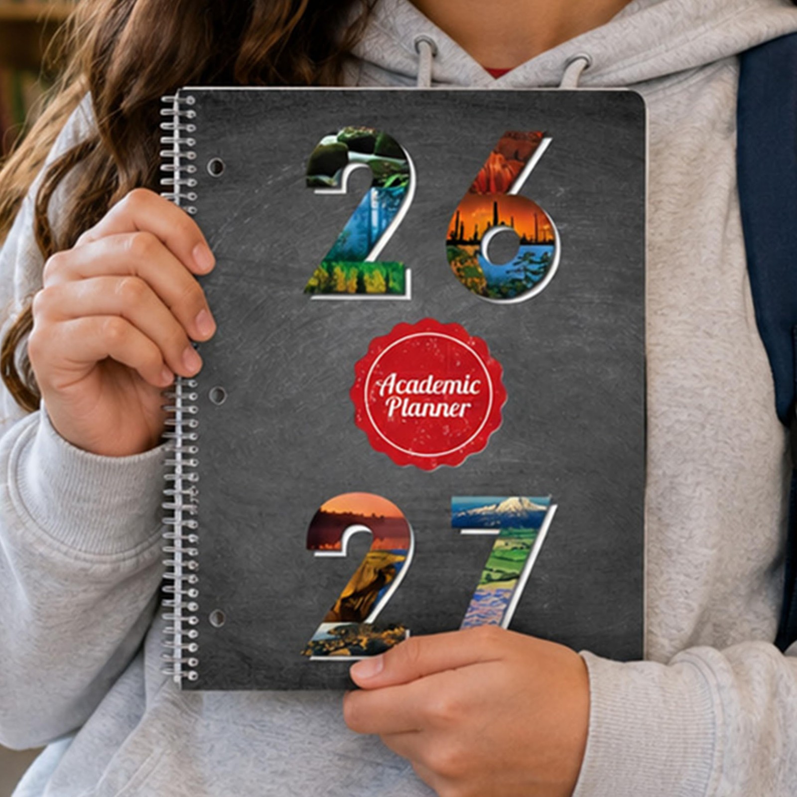 Daily Student Planner 2026-2027 Middle & High Large (8.5″ by 11″), Grey