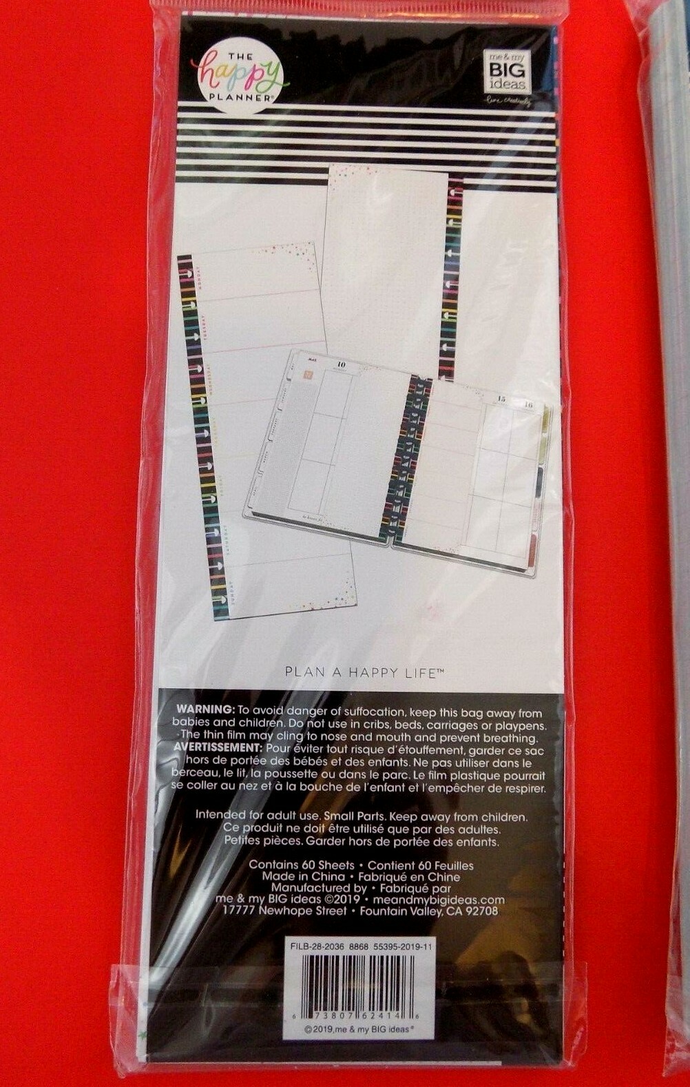 Lot Of 2~The Happy Planner~Weekly Stripe & This Week’s Goals~Filler Paper~New