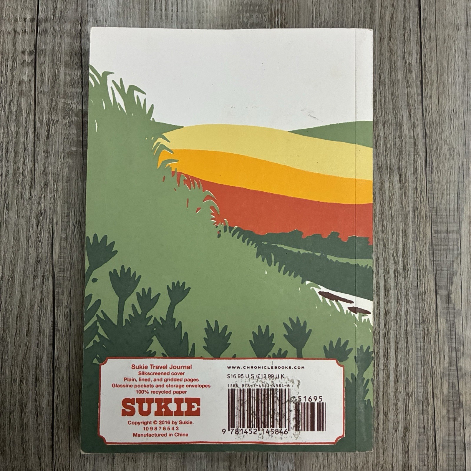 Sukie Travel Journal, Diary, with pockets and envelopes, recycled paper. Unused