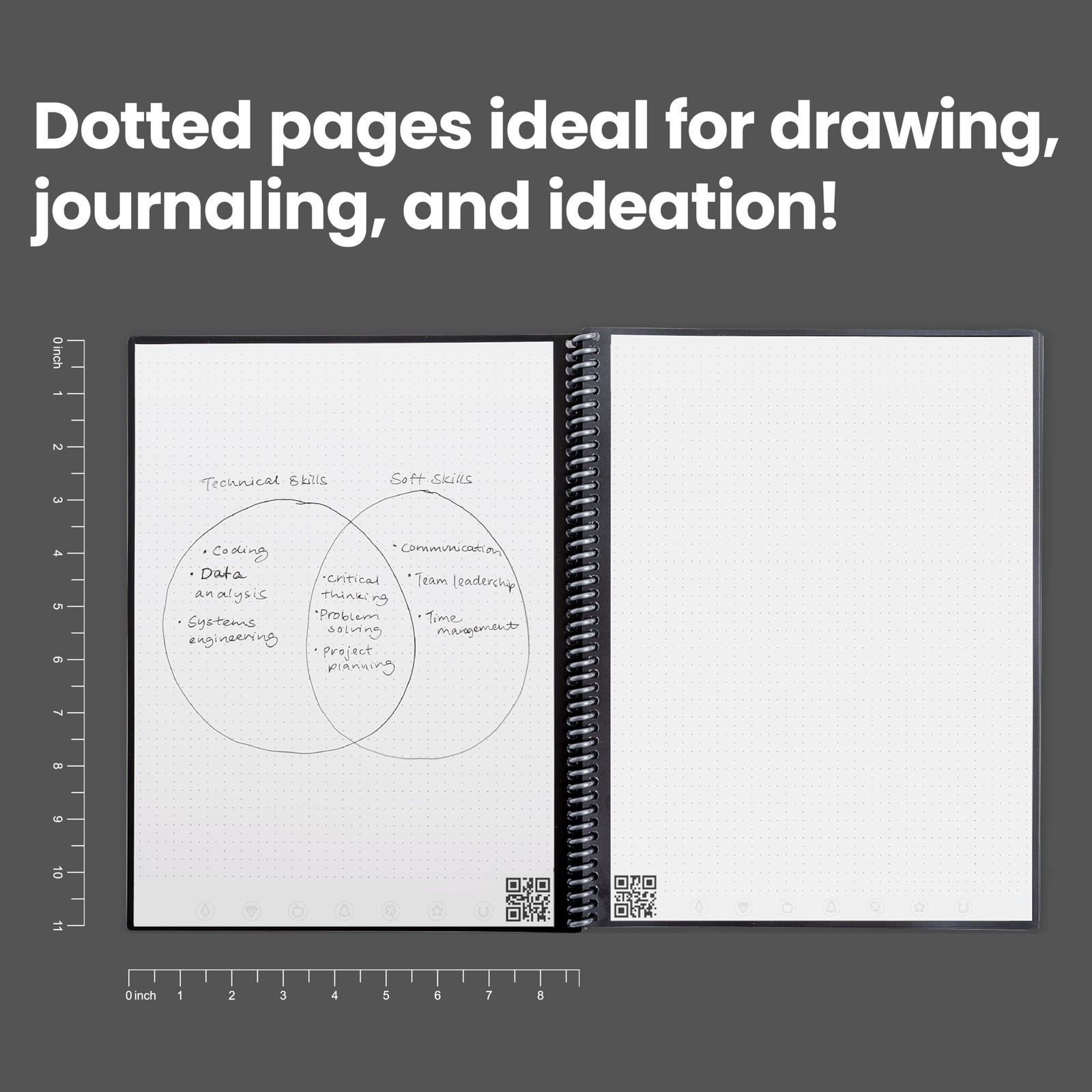 Rocketbook Core Reusable Spiral Notebook, Letter Size 8.5×11, Black – Dotted …
