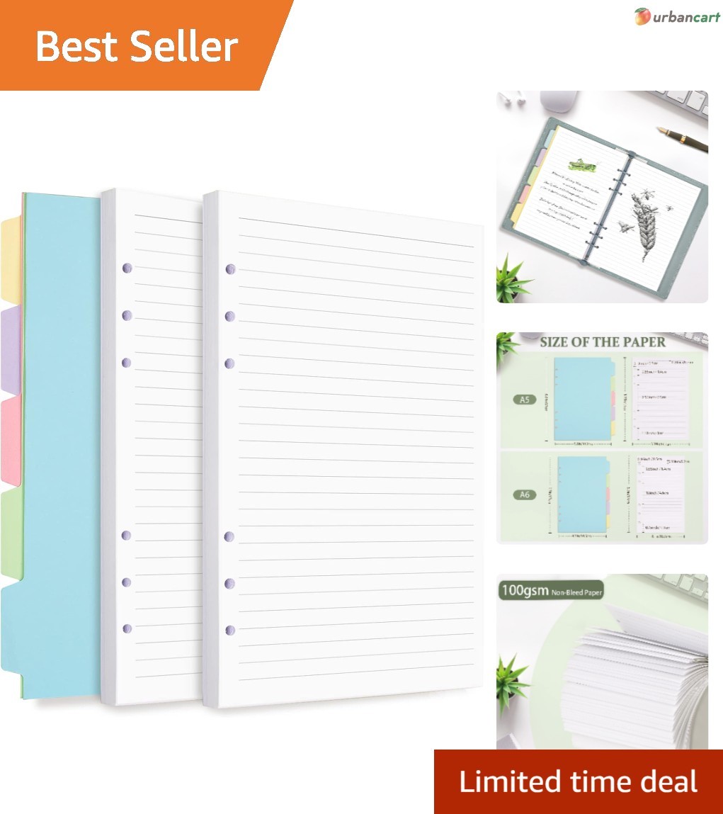 A5 Refill Paper Set with Dividers for Planners & Notebooks
