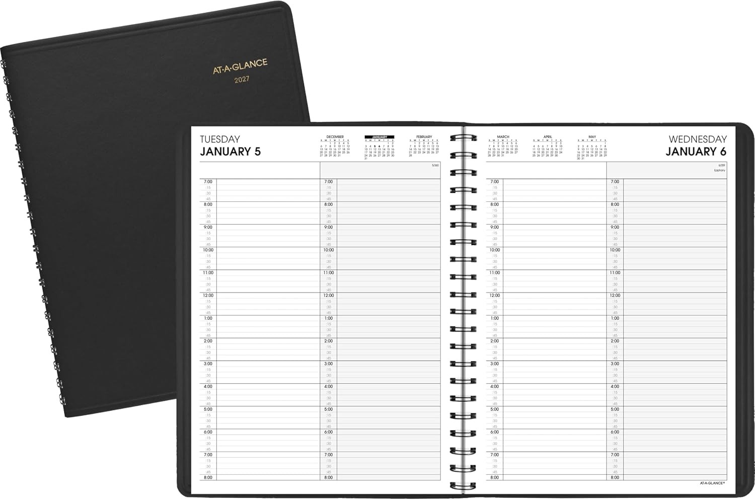 2027 Appointment Book Planner Daily Group Planner 8″ x 11″ Two Person