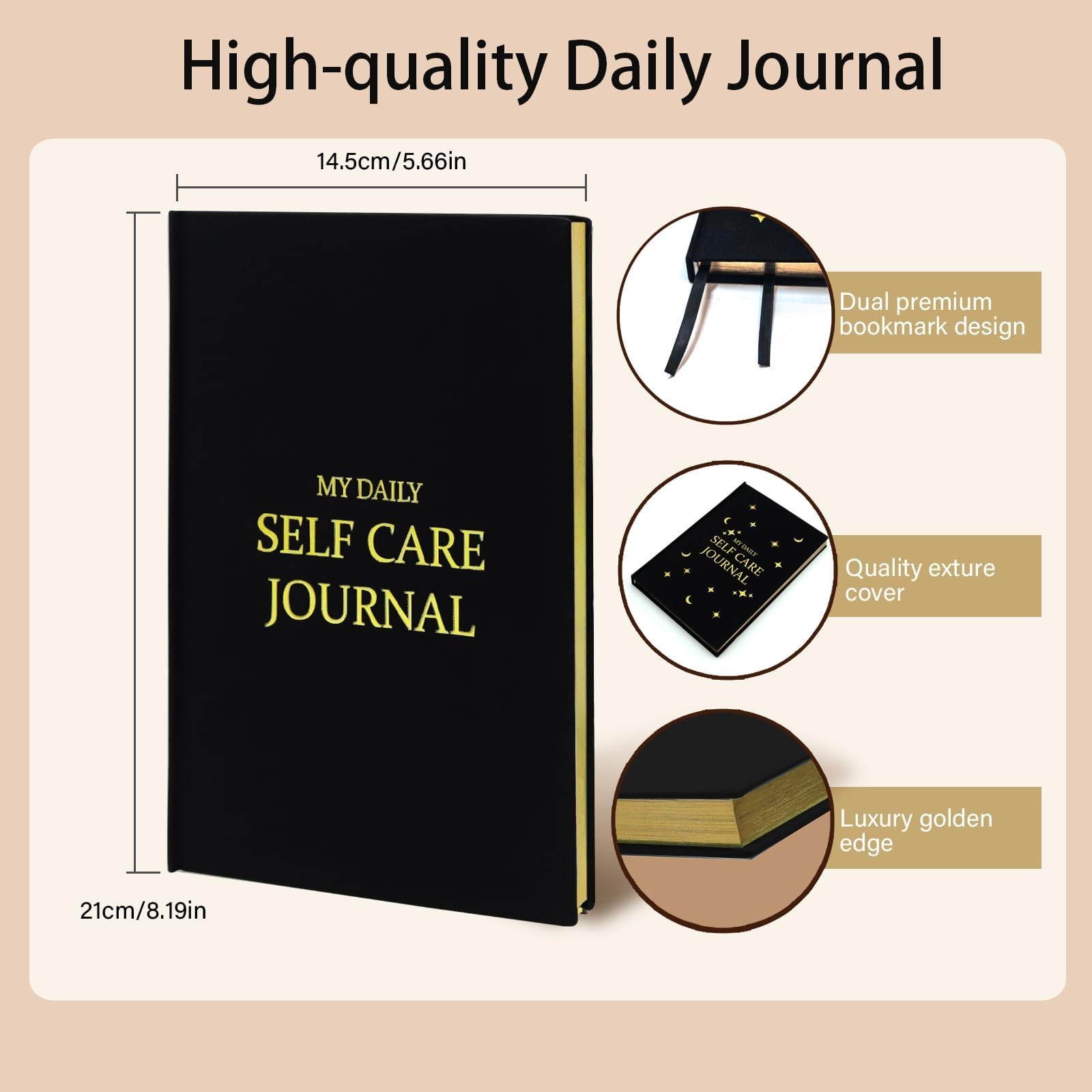 Gratitude Journal for Women & Men – Daily Mindfulness with Black