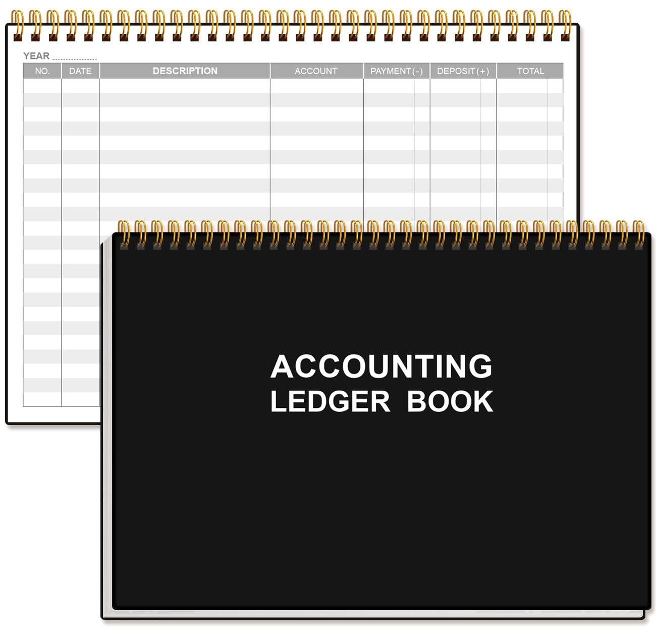 Accounting Ledger Book – A5 for Bookkeeping, Small Black