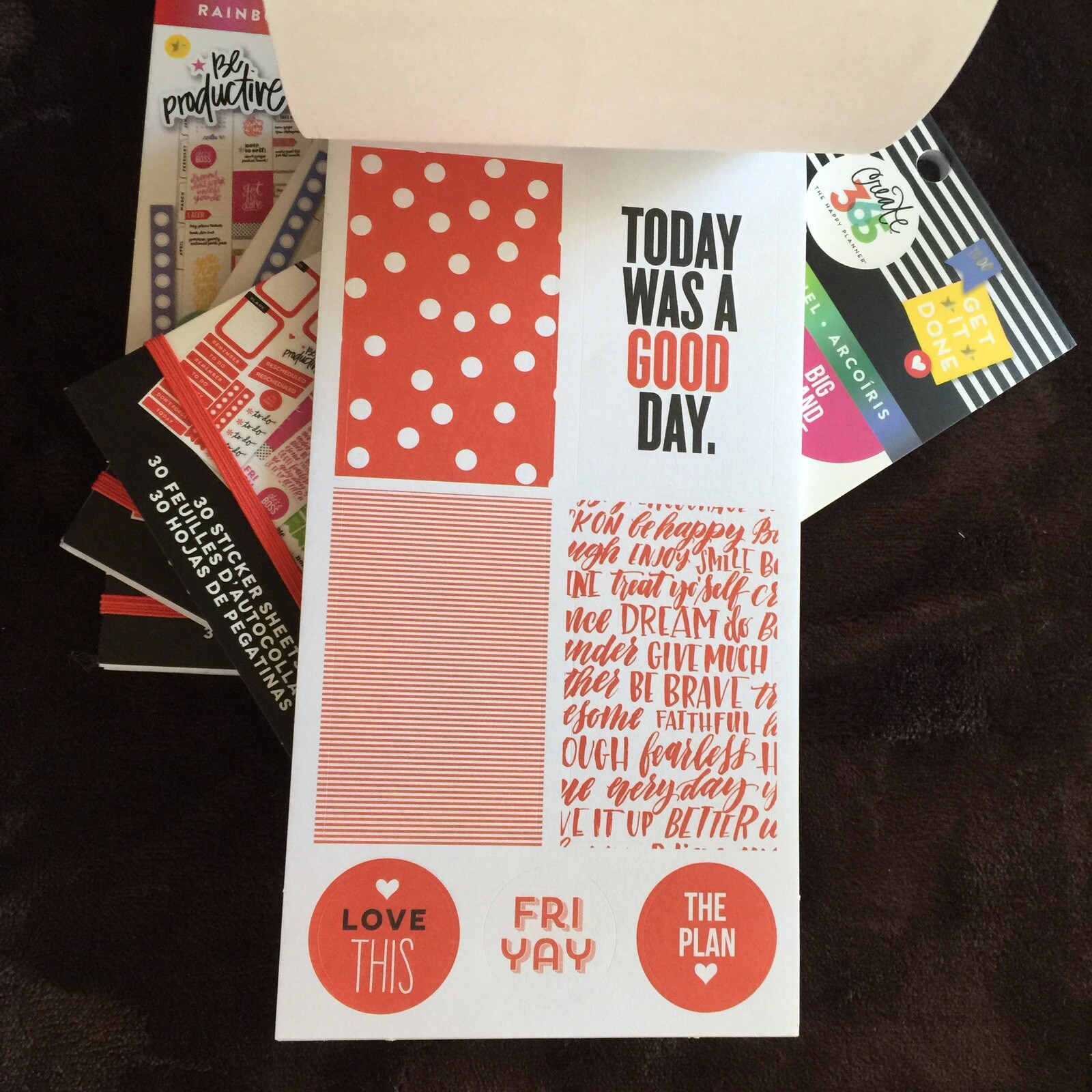 BIG Happy Planner Rainbow Sticker Value Pack 720 pc each Lot of 4 New Red Green