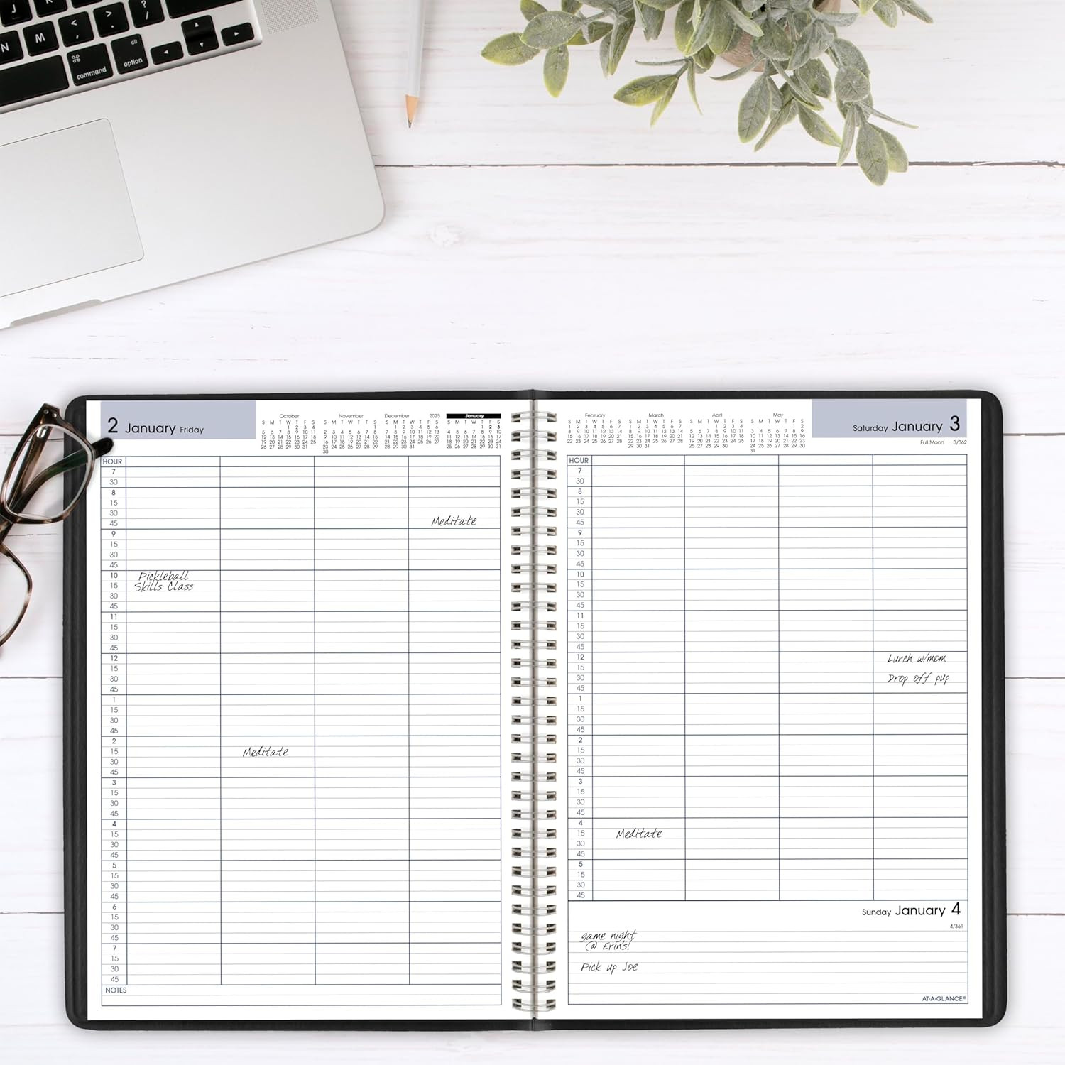2026 Appointment Book Planner, Daily, Four Person Group Planner, 8″ X 11″, Large