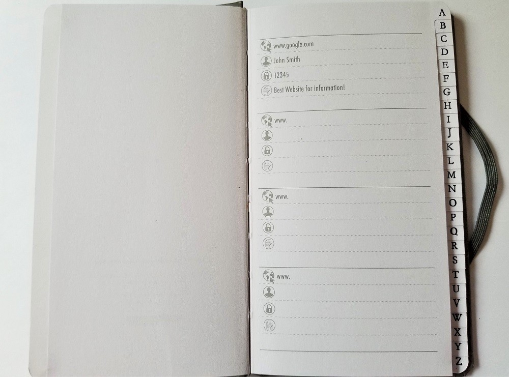 For Arts Sake E1 Carol Wilson Grey 6.3″x3.5″ Internet Password Log Book 219-2
