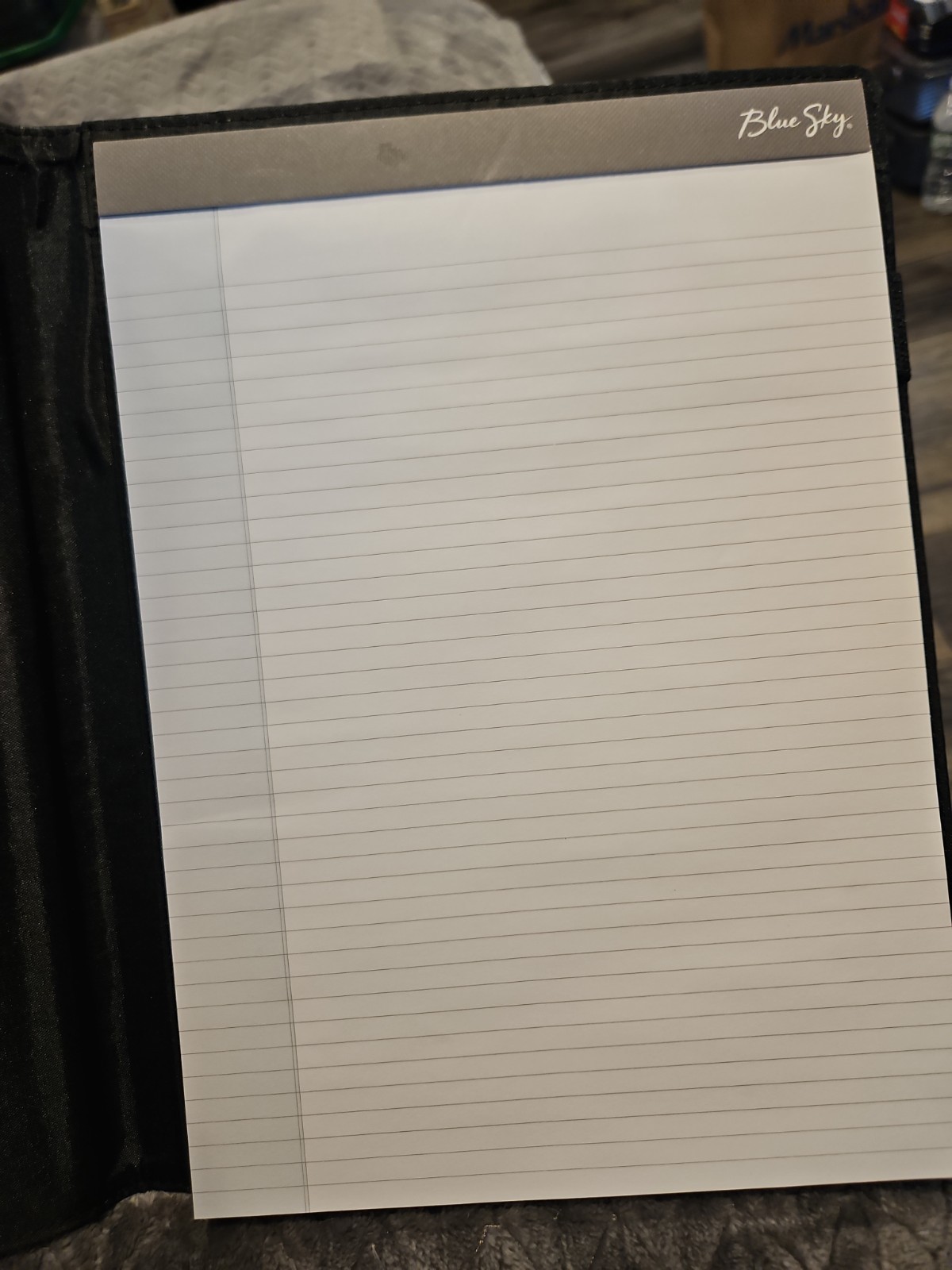 Blue Sky Padfolio with 8.5×11″ Lined Pad Storage Pockets Pen Loop NEW 14714