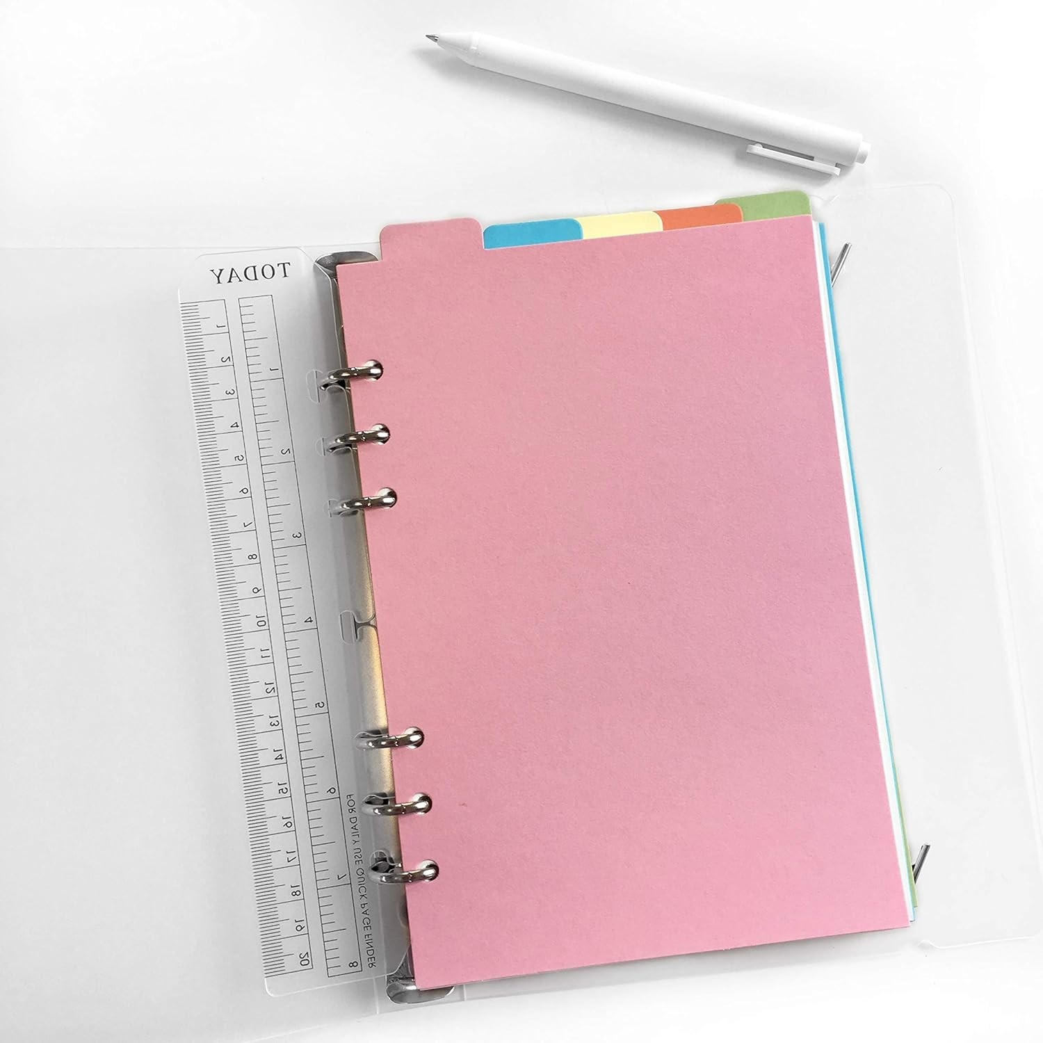 Pack of 5 A5 Colored Vertical Dividers for 6-Hole Ring Binders – Vibrant Designs