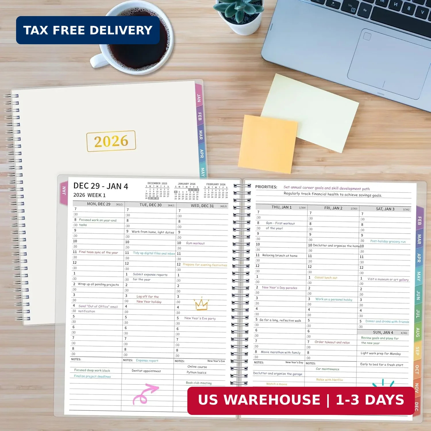 2026 Appointment Book, 30 Minutes-Hourly, Weekly & Monthly Calendar Planner 2026