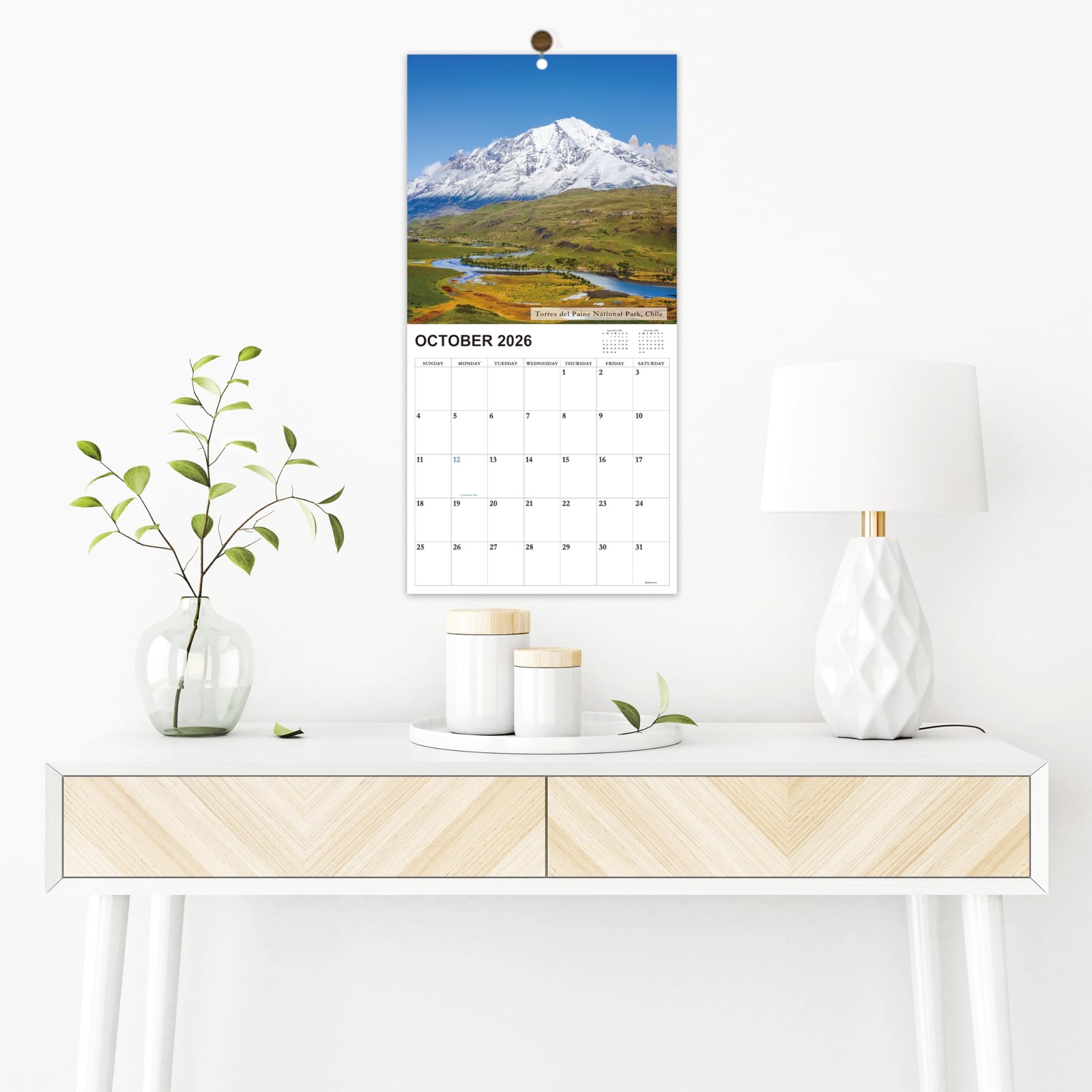 2026-2027 Calendar – 18-Month Wall from 12″ x 24″(open)