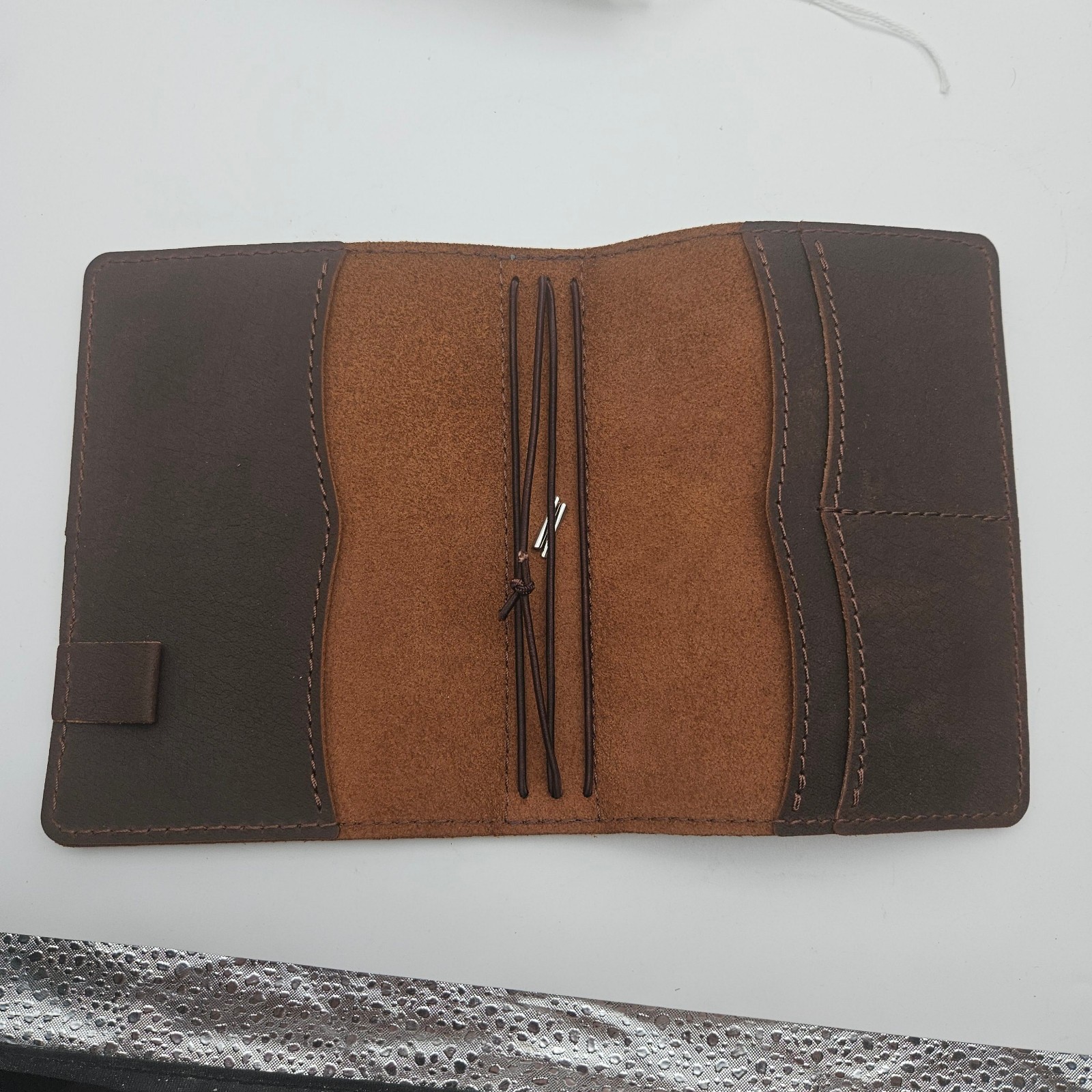 A5 Travelers Notebook Cover with Pockets, Card Slots, and Pen Holder – Dark