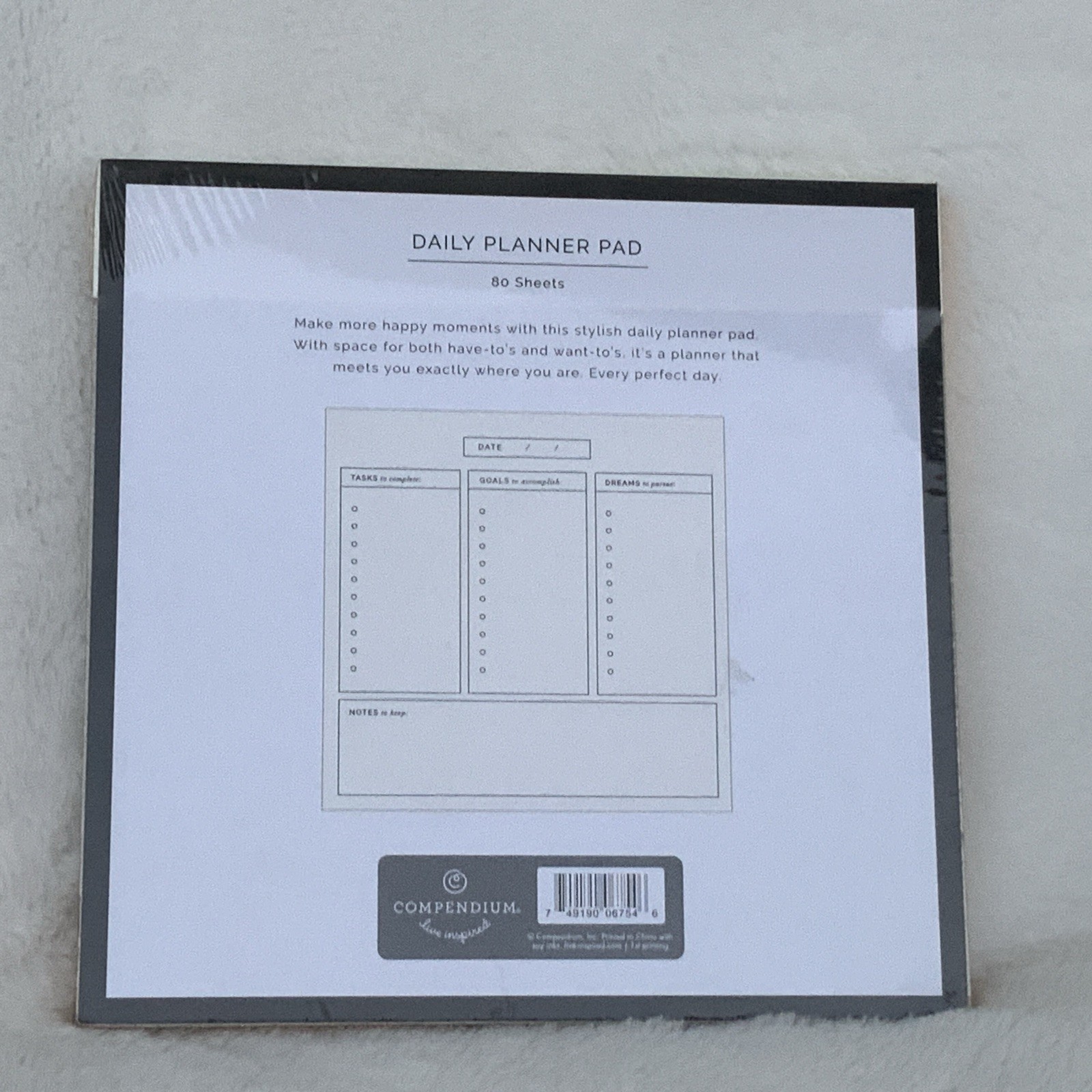 Daily Square 7”x7” Square Planner Pad Gold And Beige