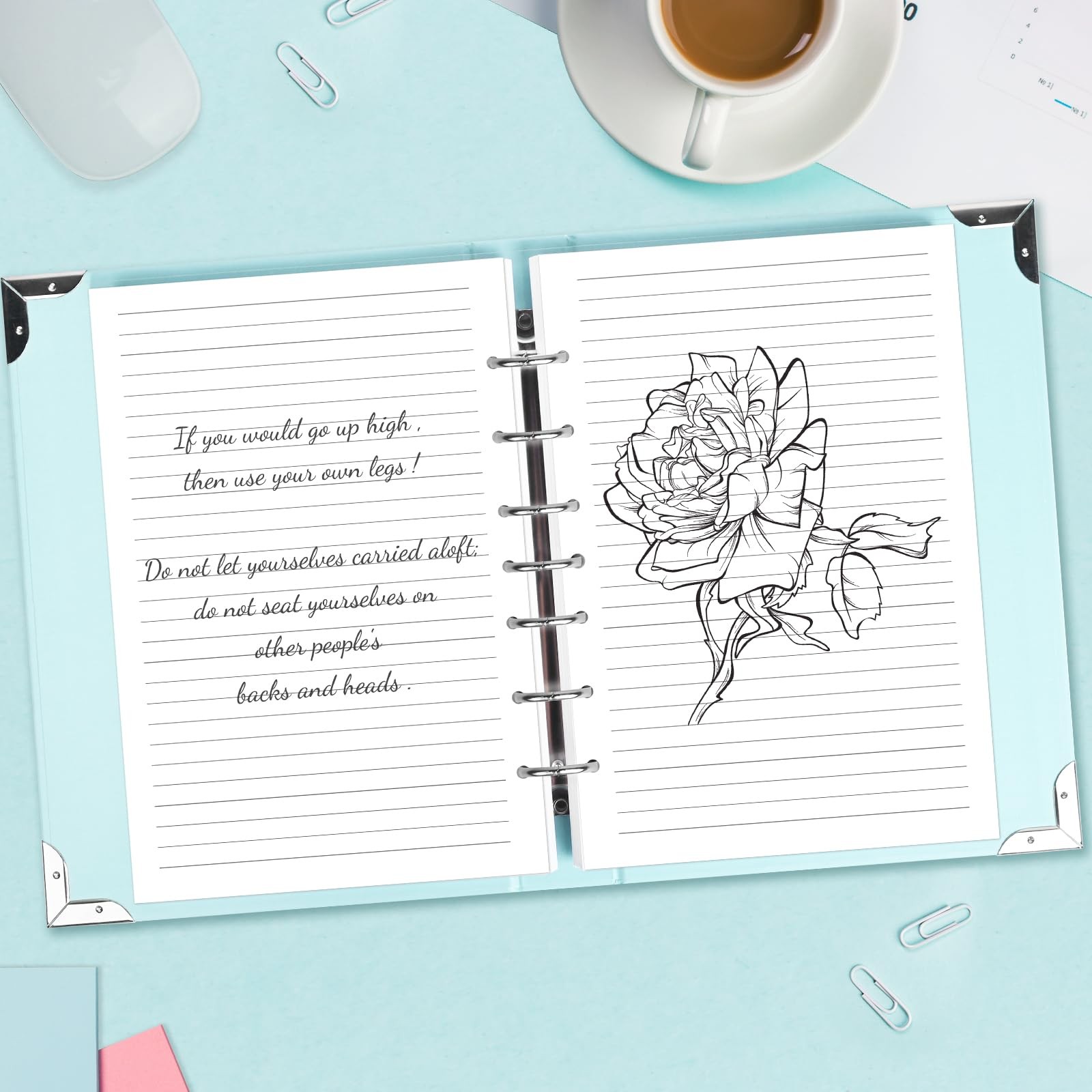 A5 Loose Leaf Paper, 7 Hole Binder Inserts, 240 Sheets, 5.5 X 8.5