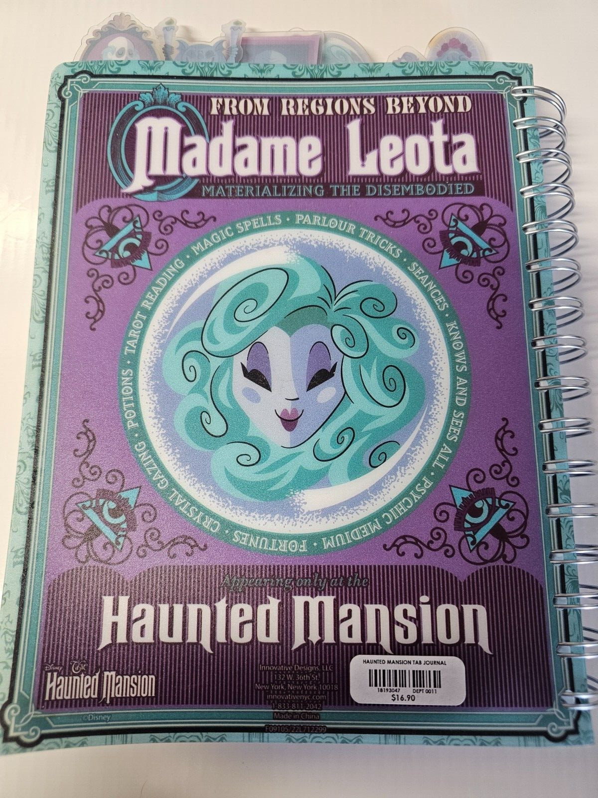 Disney The Haunted Mansion Foolish Mortals 6 Tab Spiral Journal 144 Lined Pages