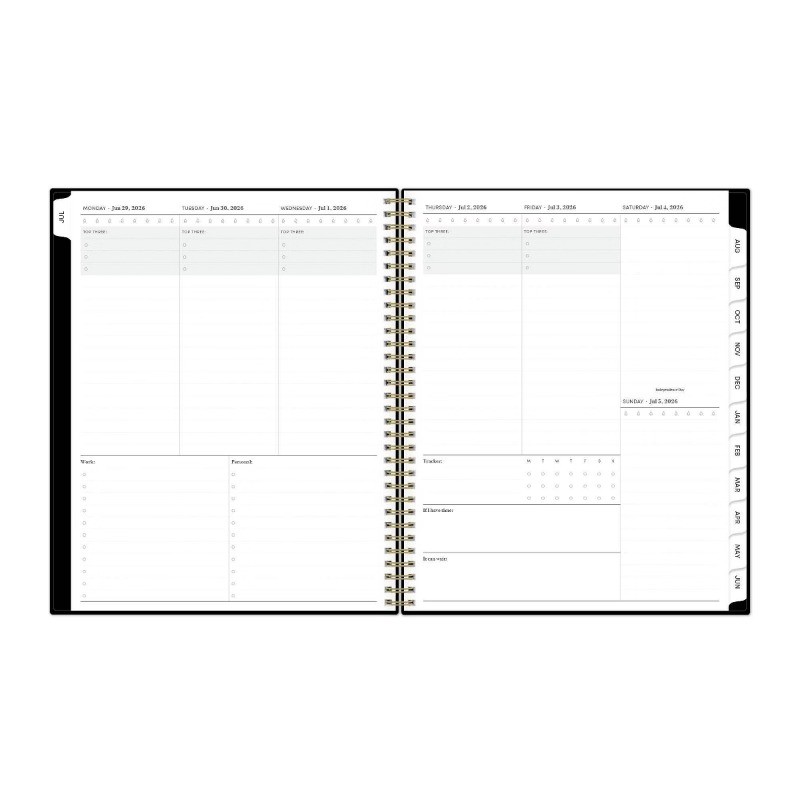 Blue Sky 8.5″x11″ 2026-2027 Weekly/Monthly Planner BS Black PP Double Horizontal