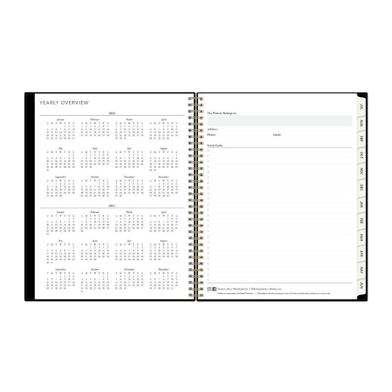 Blue Sky 8.5″x11″ 2026-2027 Weekly/Monthly Planner BS Black PP Double Horizontal