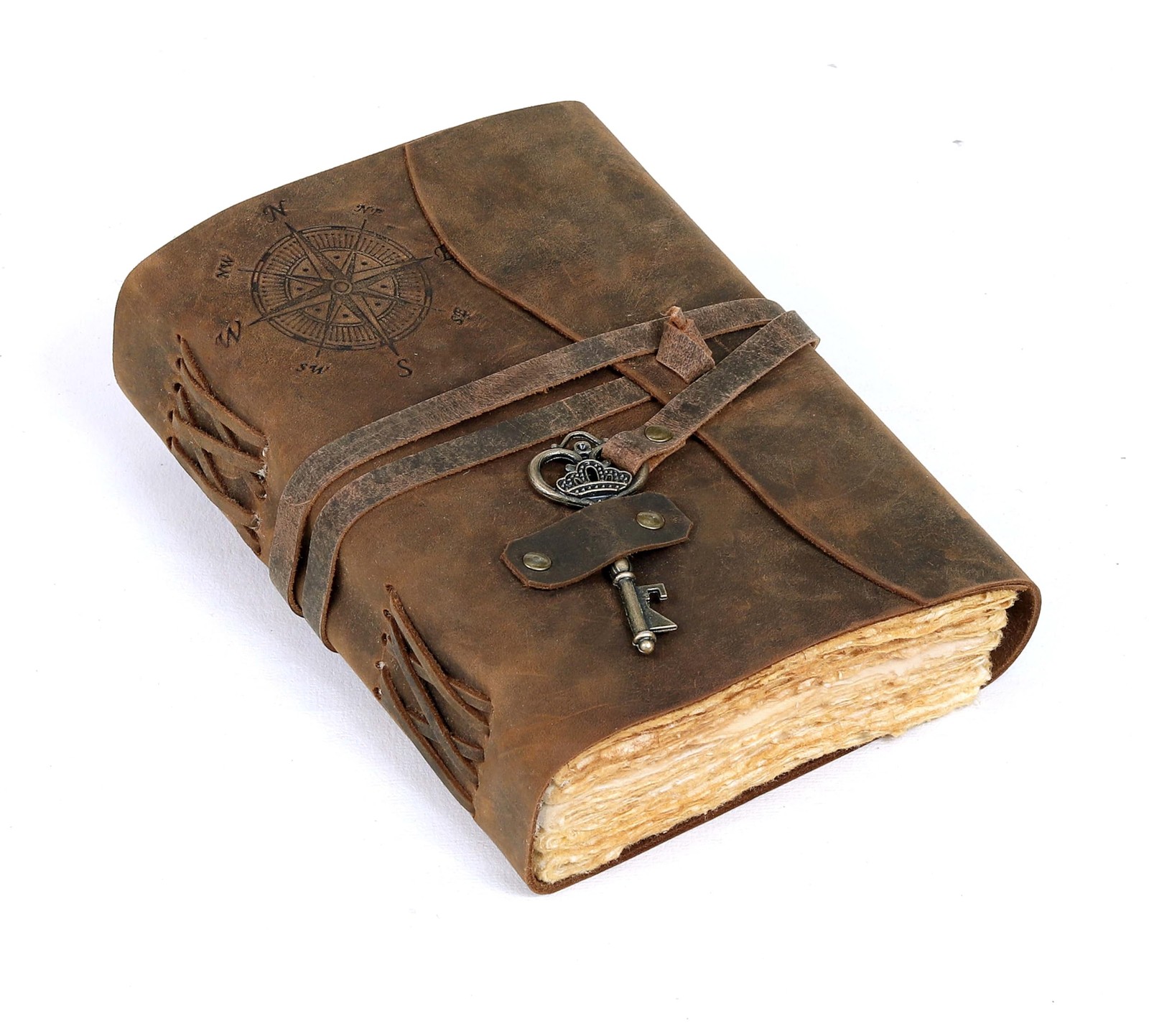 cuero C Compass Vintage Leather Journal – Antique 5X7 Inch, Brown