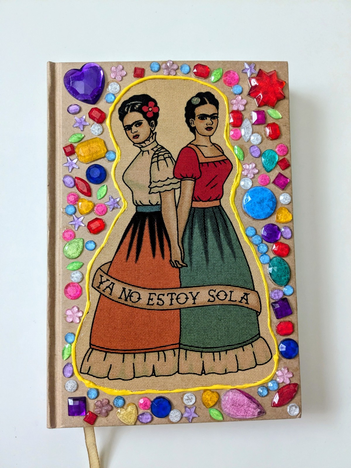 Handmade Frida Kahlo Gem embellishment Journal